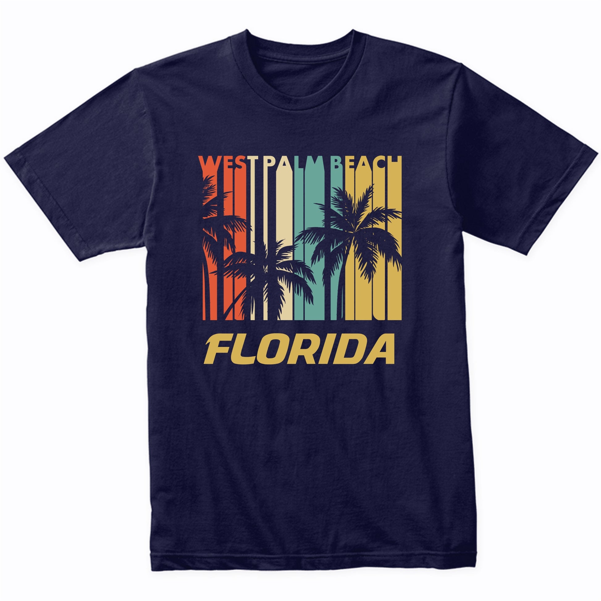 Retro West Palm Beach Florida Palm Trees Vacation T-Shirt