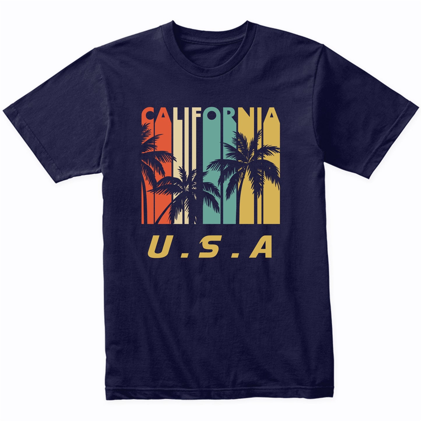 Retro California Palm Trees Vacation T-Shirt