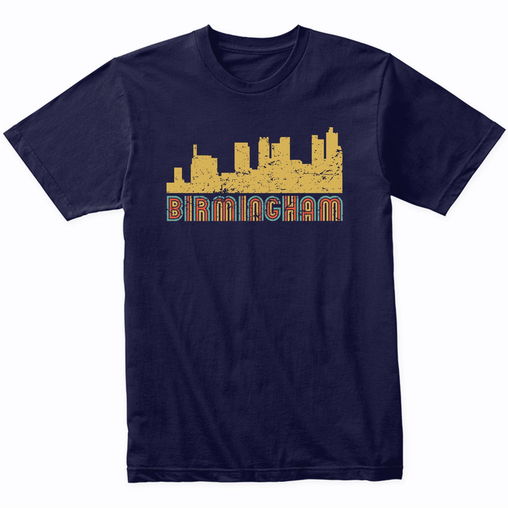 Retro Birmingham Alabama Skyline T-Shirt