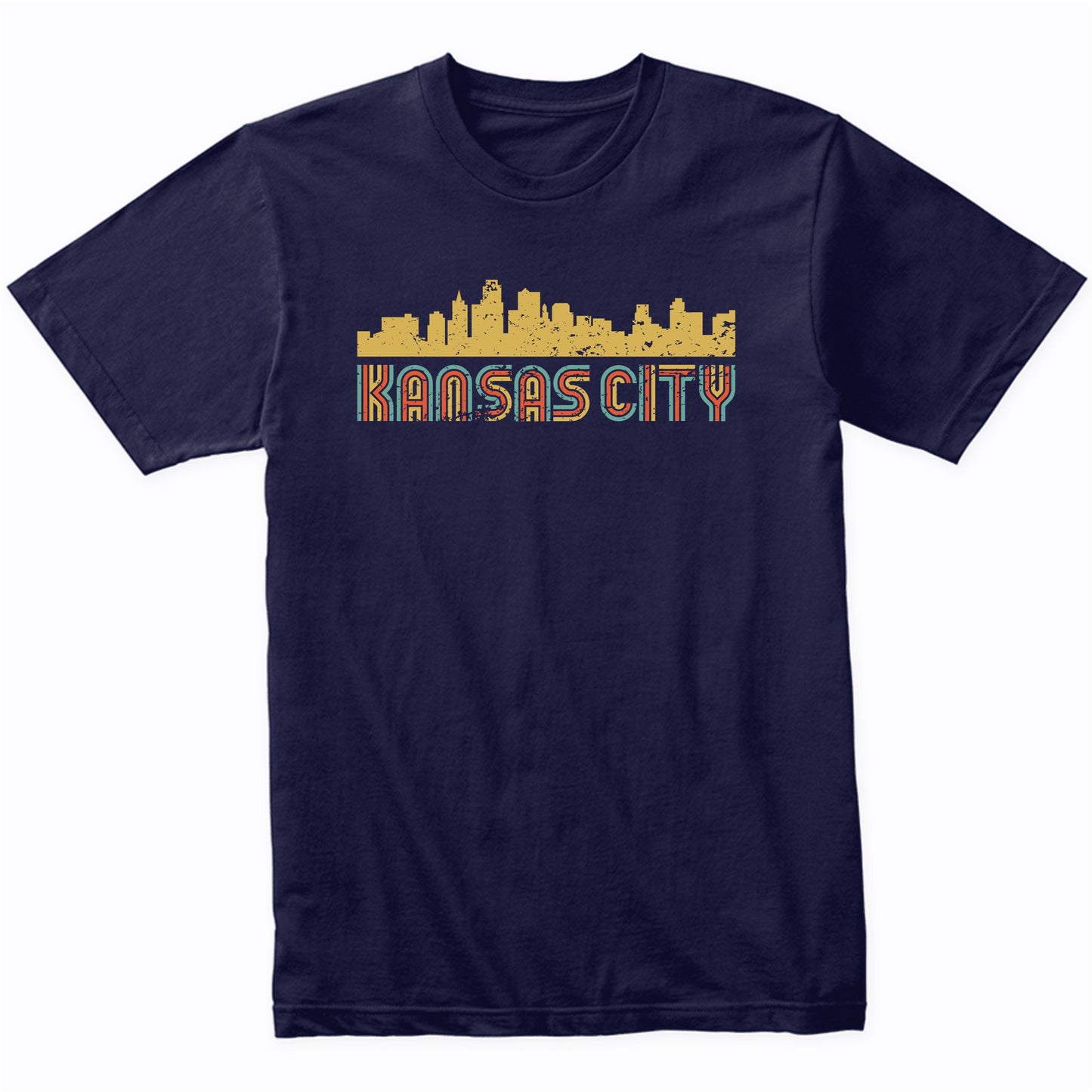 Retro Kansas City Kansas Skyline T-Shirt
