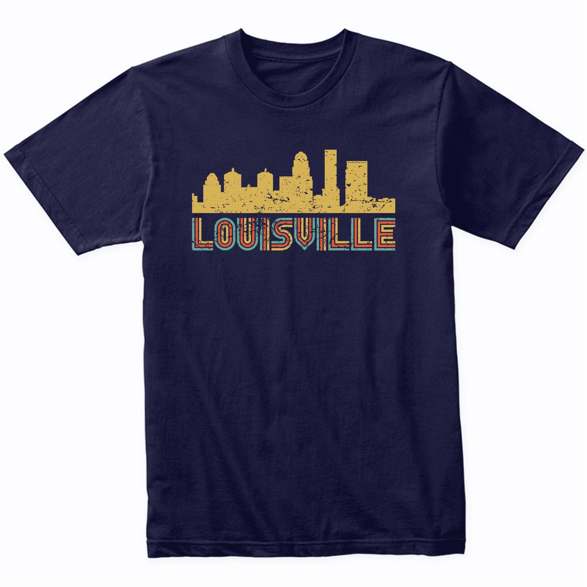 Retro Louisville Kentucky Skyline T-Shirt
