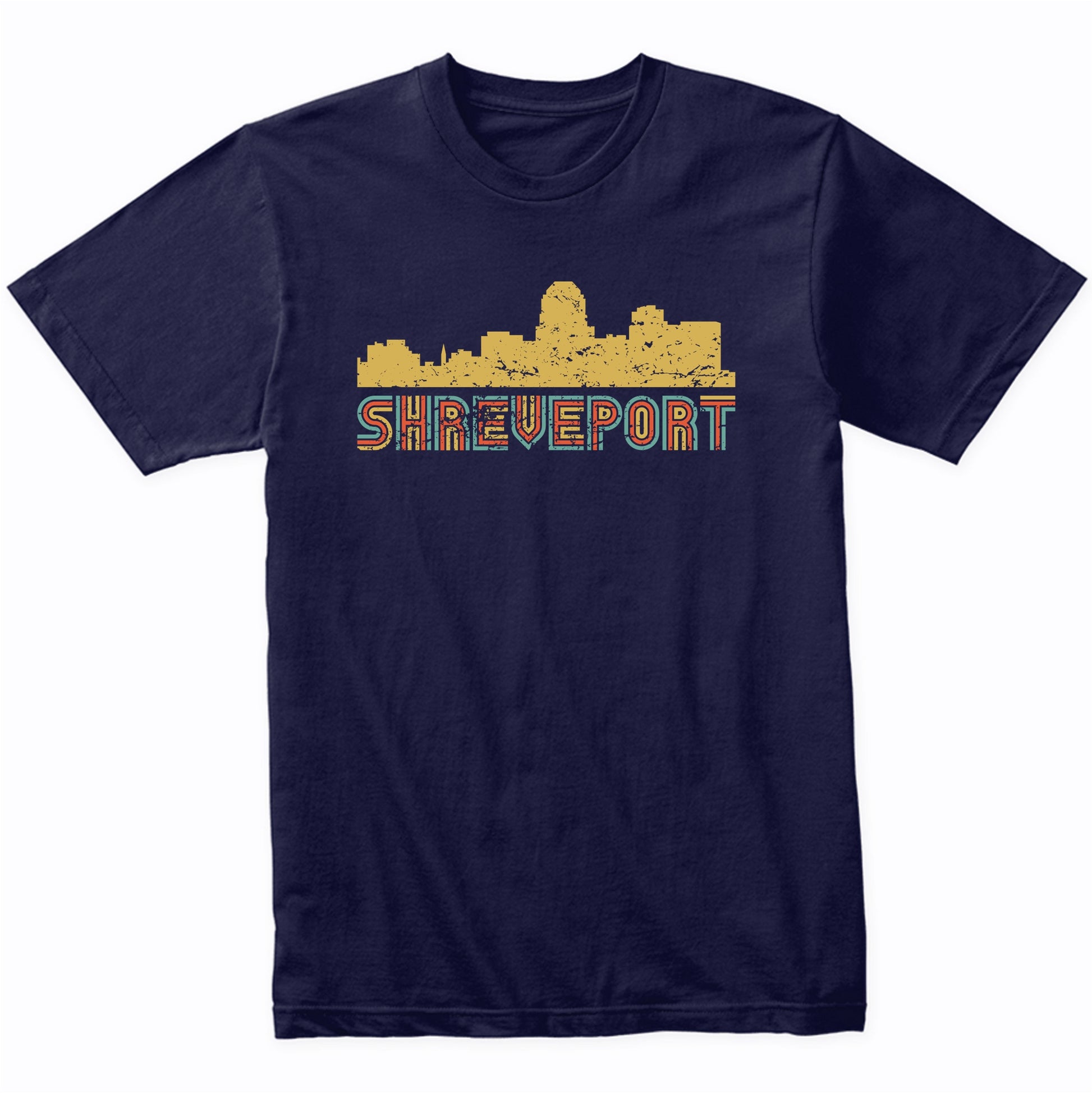 Retro Shreveport Louisiana Skyline T-Shirt