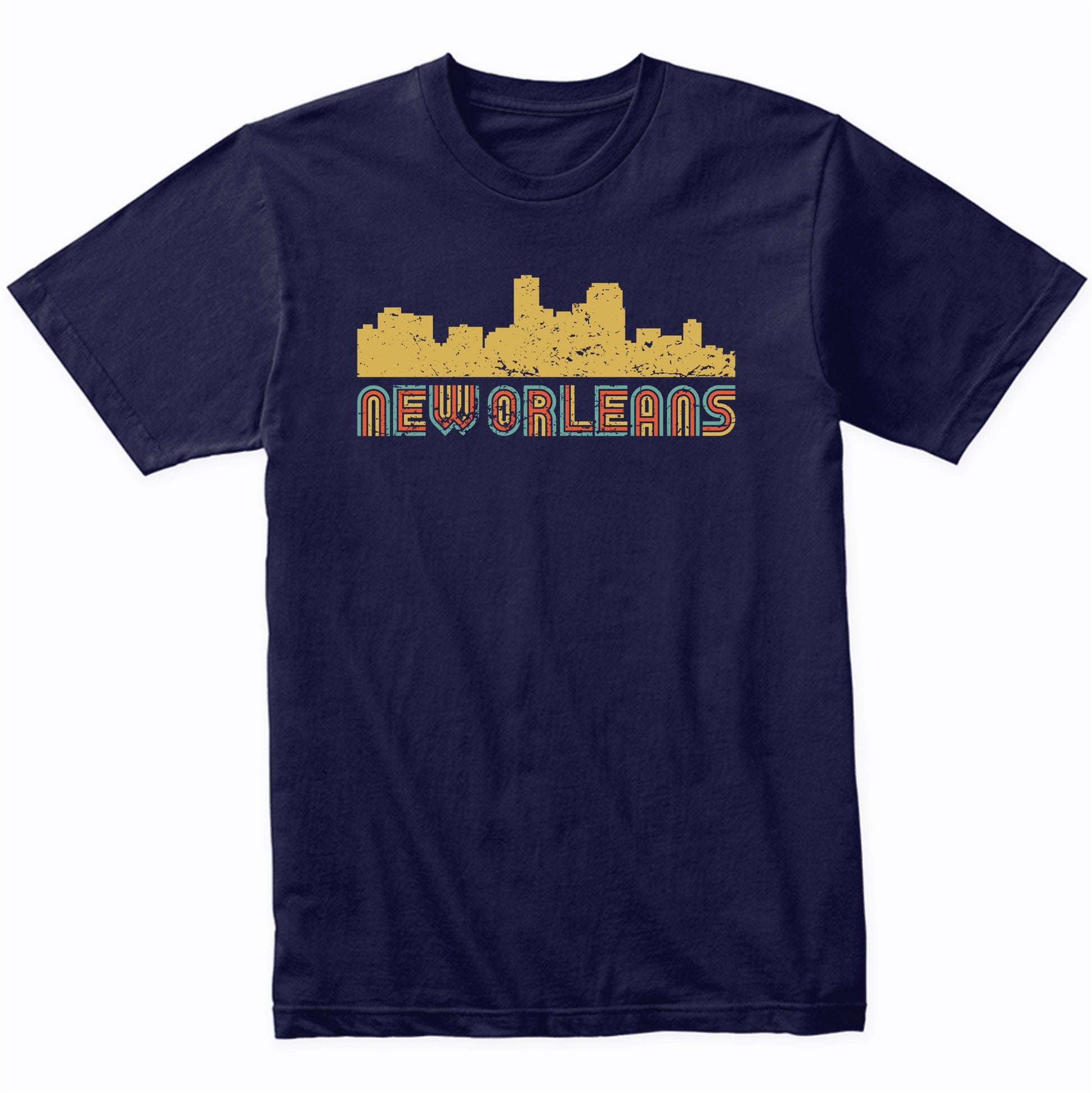 Retro New Orleans Louisiana Skyline T-Shirt