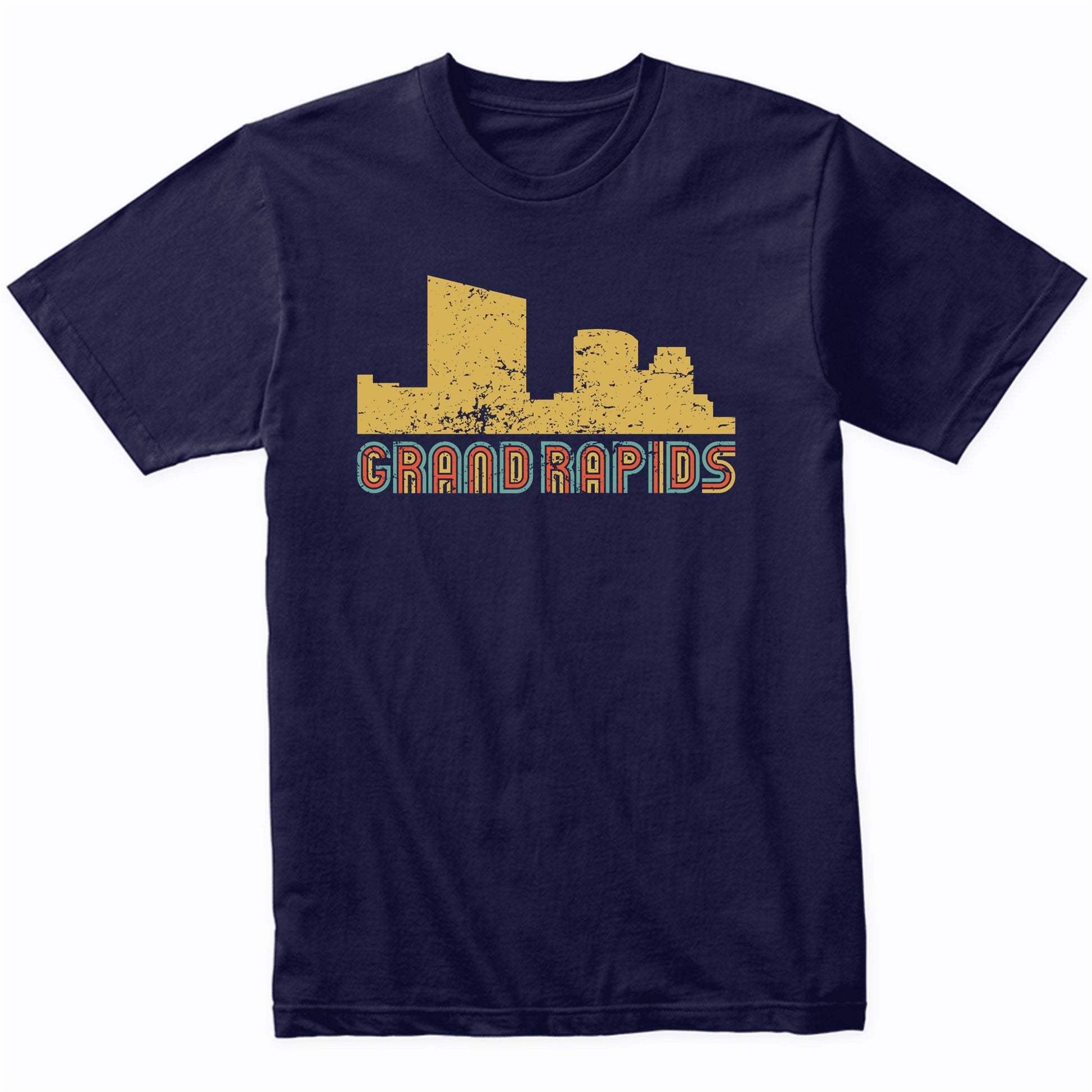 Retro Grand Rapids Michigan Skyline T-Shirt