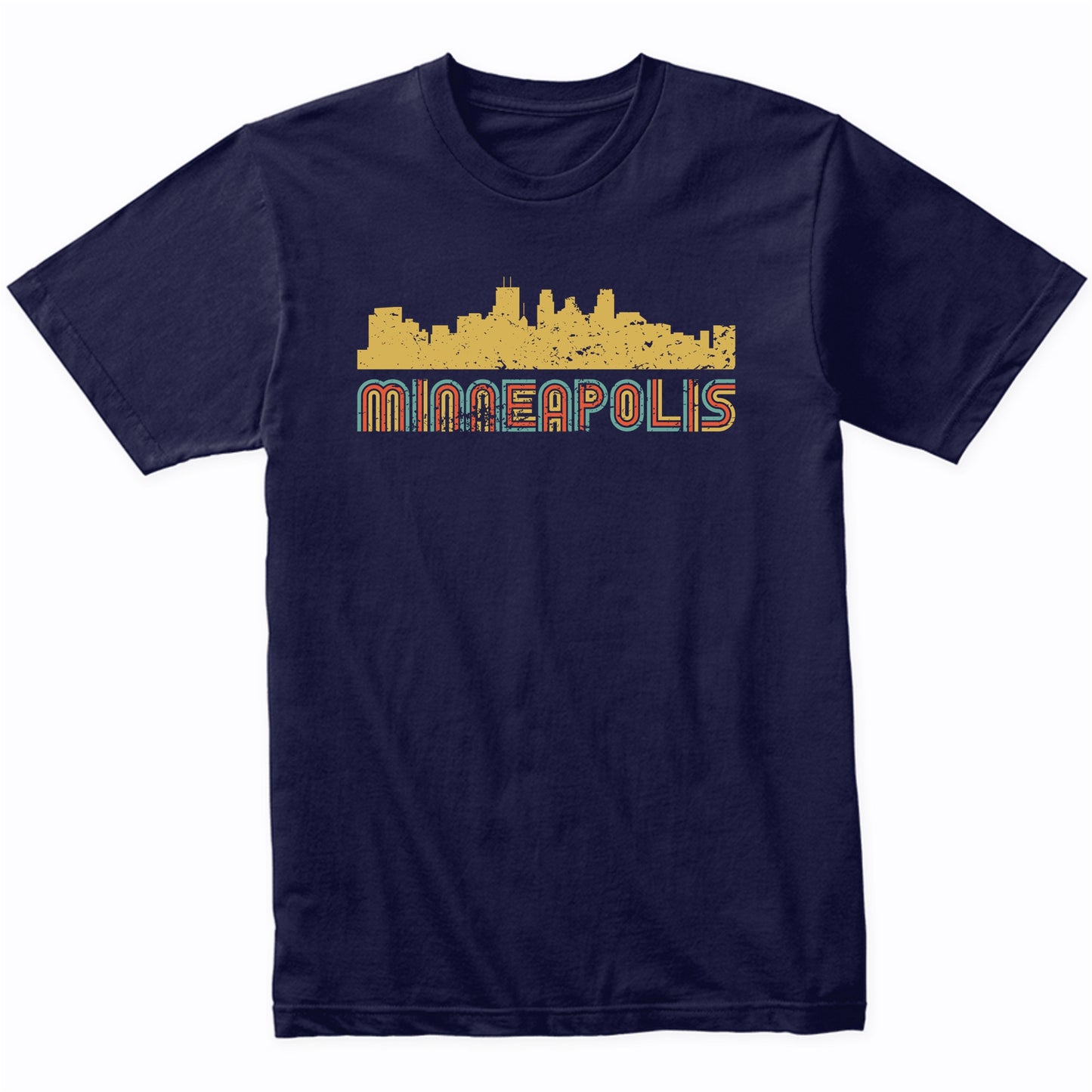 Retro Minneapolis Minnesota Skyline T-Shirt
