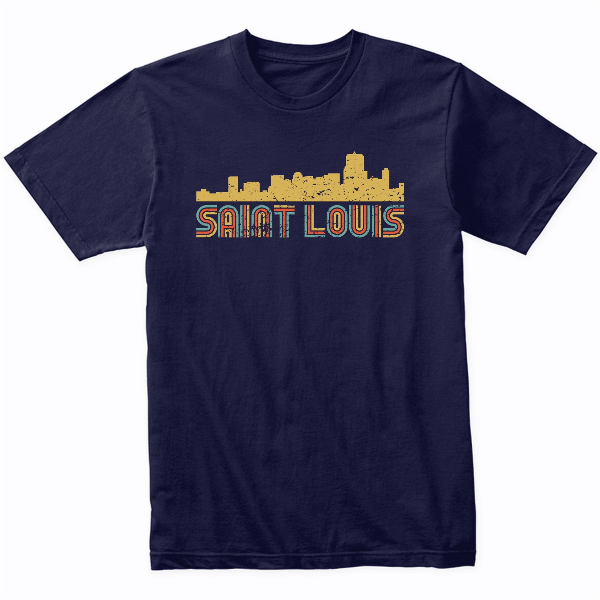 Retro Saint Louis Missouri Skyline T-Shirt