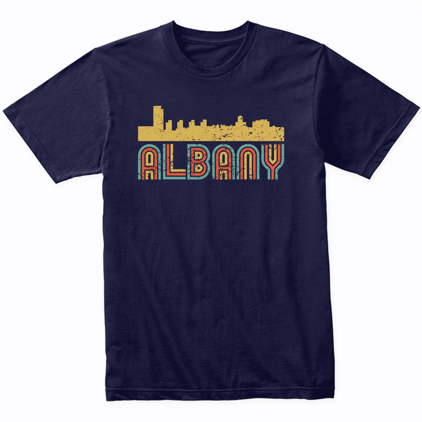 Retro Albany New York Skyline T-Shirt