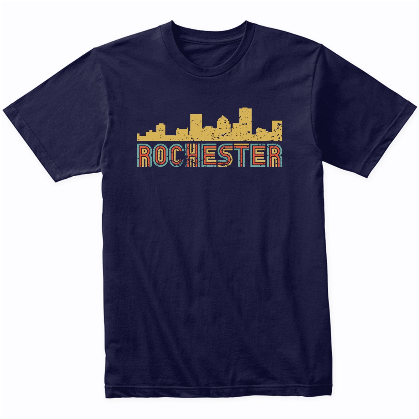 Retro Rochester New York Skyline T-Shirt