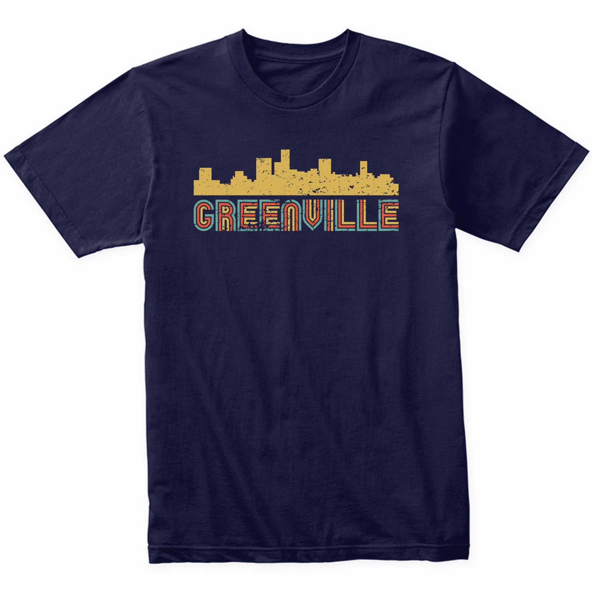 Retro Greenville South Carolina Skyline T-Shirt