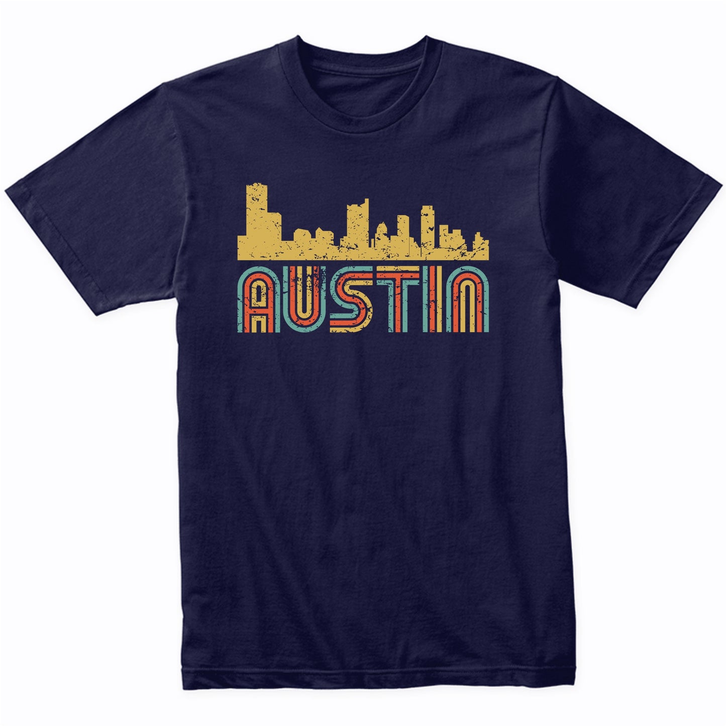 Retro Austin Texas Skyline T-Shirt