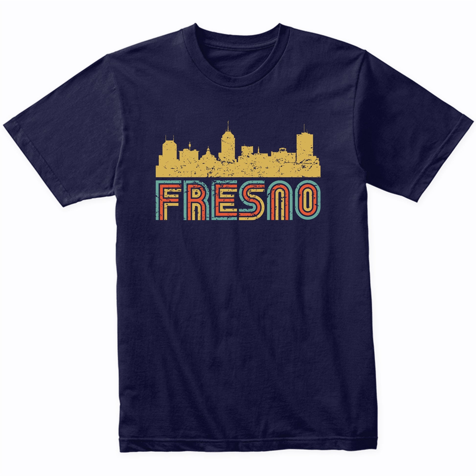 Retro Fresno California Skyline T-Shirt