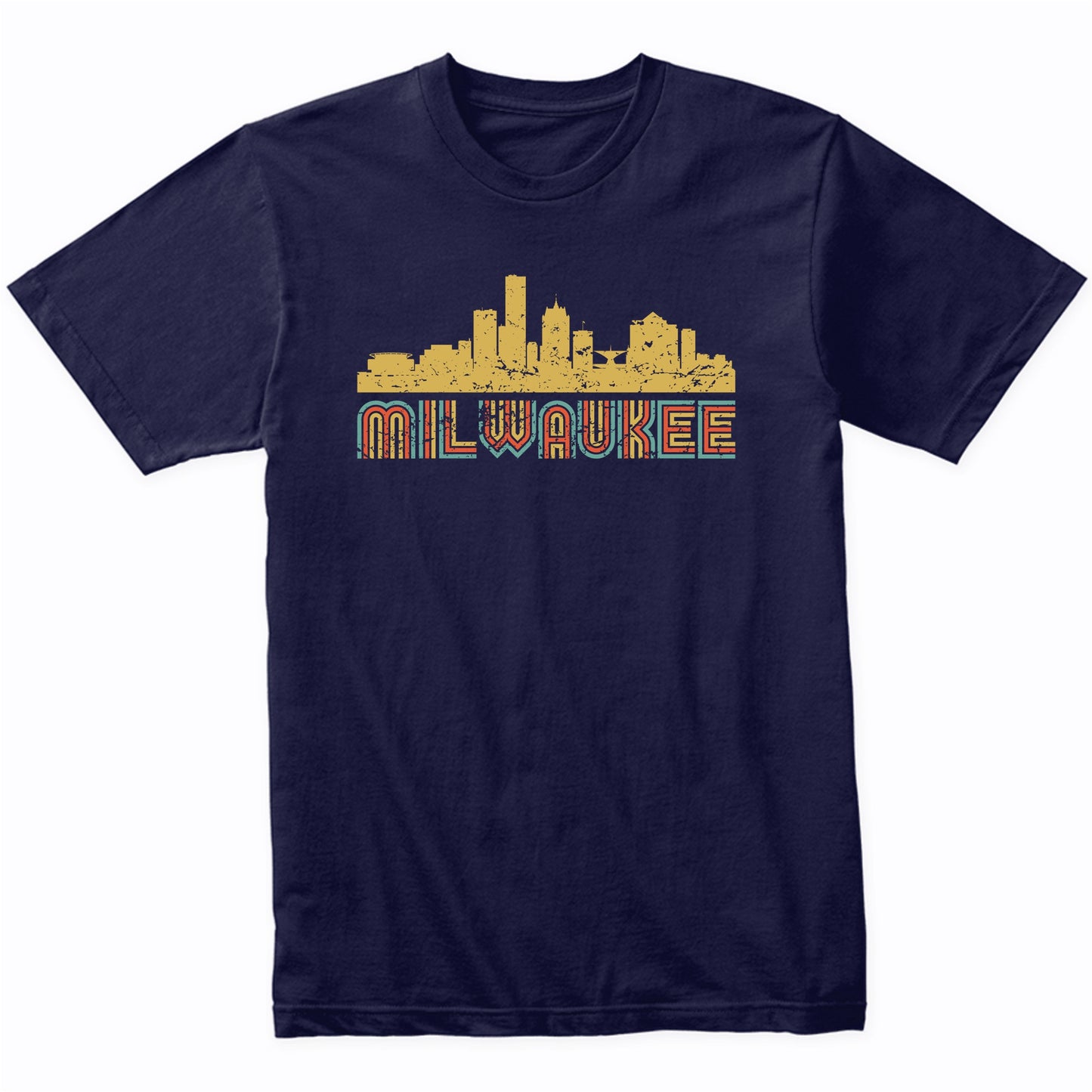 Retro Milwaukee Wisconsin Skyline T-Shirt