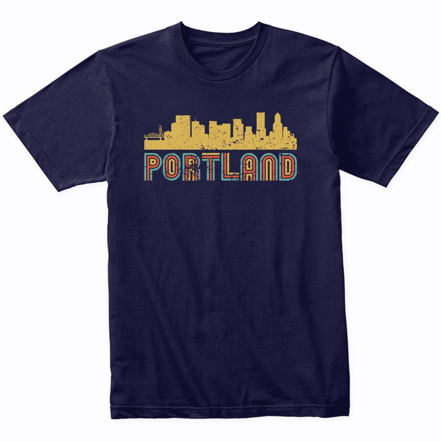 Retro Portland Oregon Skyline T-Shirt