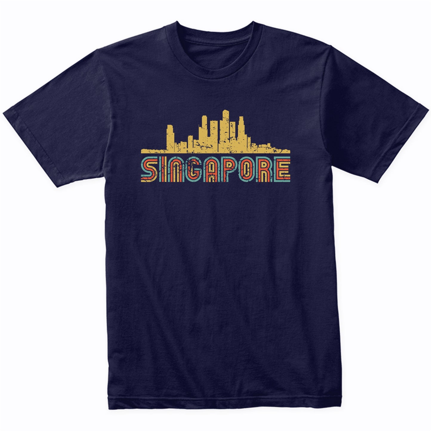 Retro Singapore Skyline T-Shirt