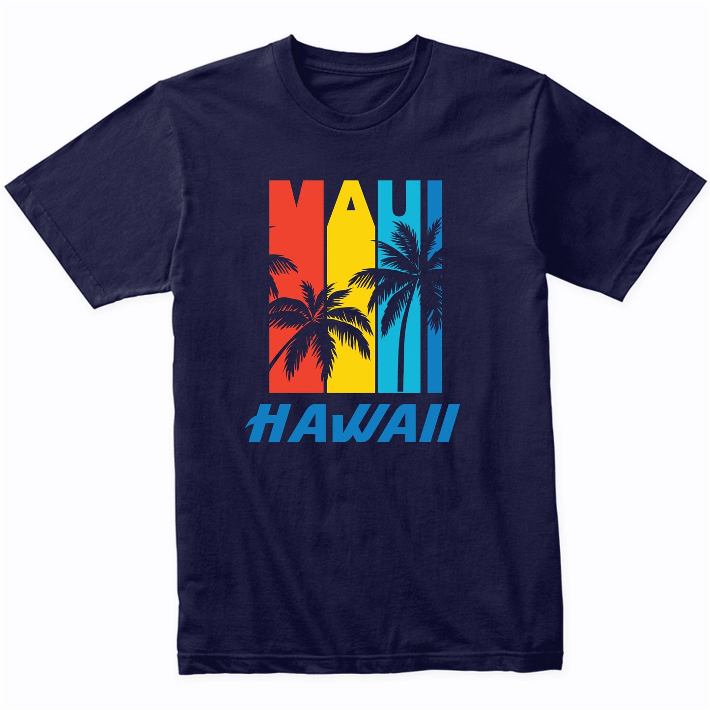 Retro Maui Hawaii Palm Trees Vacation T-Shirt