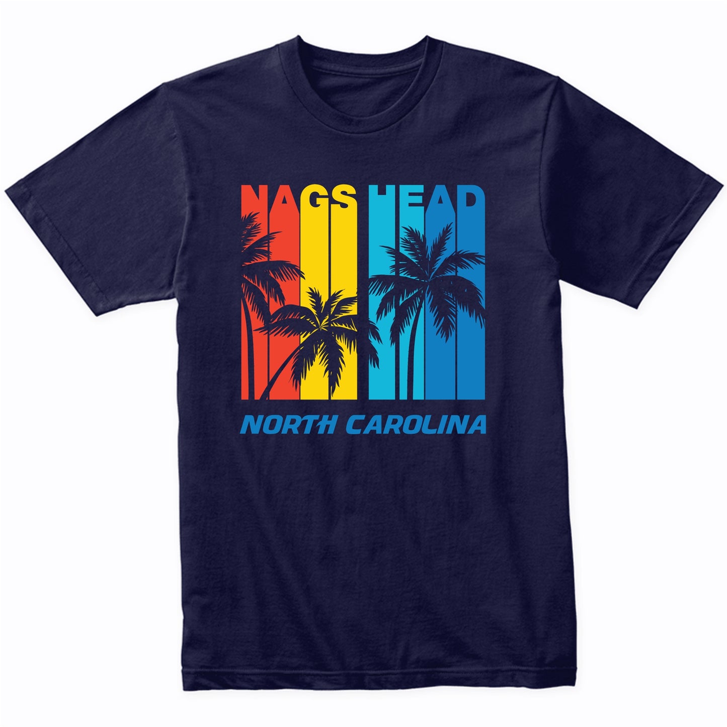 Retro Nags Head North Carolina Palm Trees Vacation T-Shirt