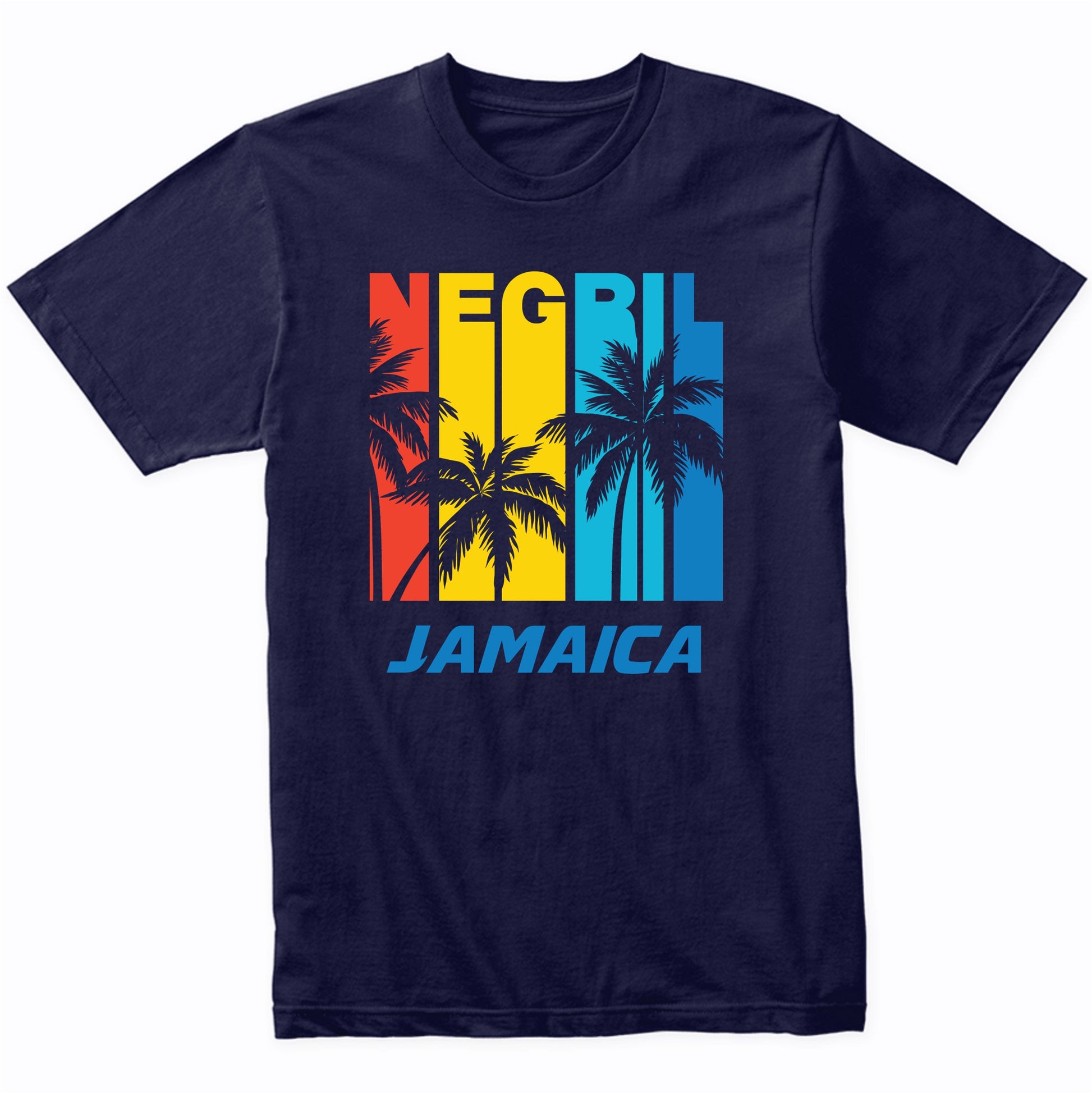 Retro Negril Jamaica Palm Trees Vacation T-Shirt