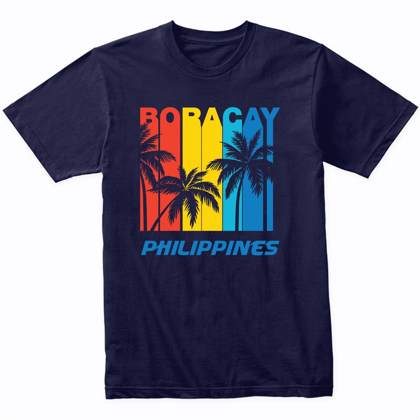 Retro Boracay Philippines Palm Trees Vacation T-Shirt
