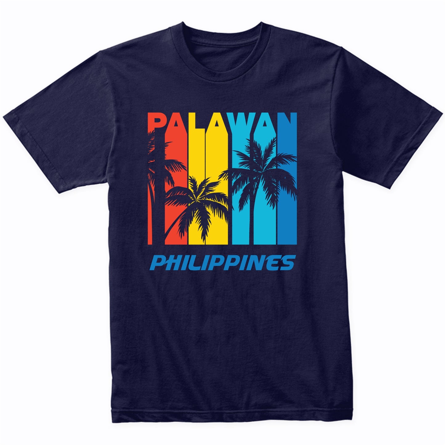 Retro Palawan Philippines Palm Trees Vacation T-Shirt
