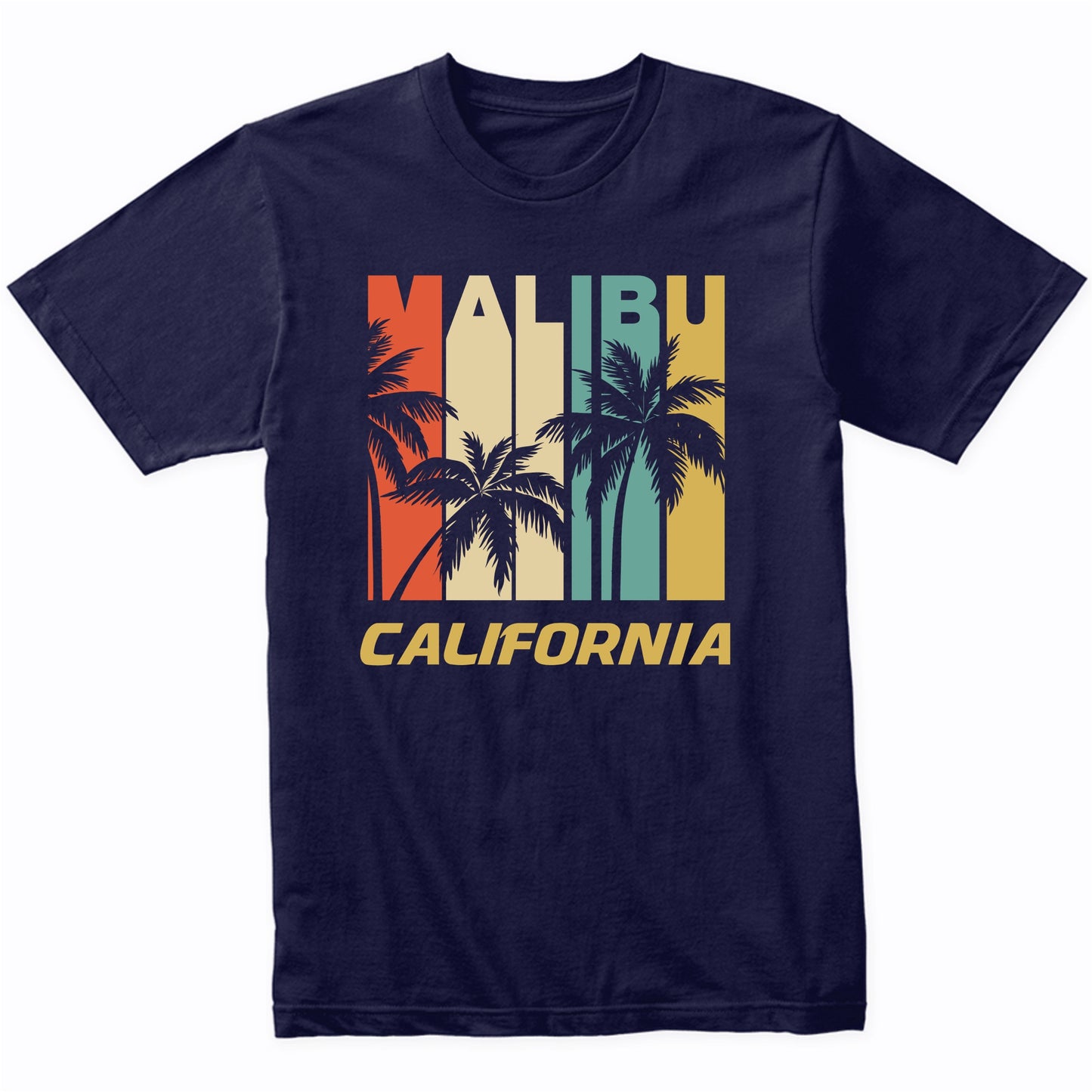 Retro Malibu California Palm Trees Vacation T-Shirt
