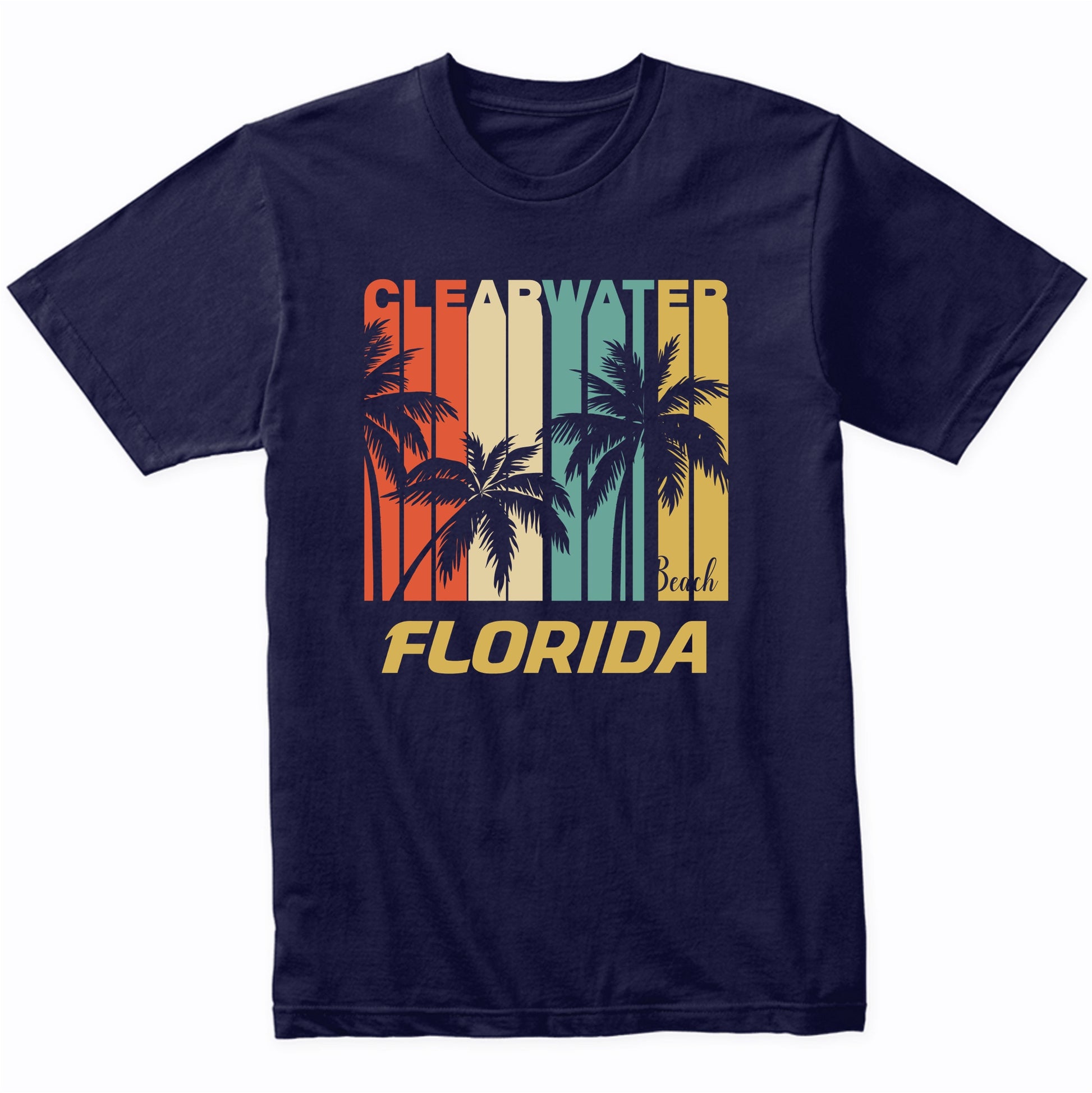Retro Clearwater Beach Florida Palm Trees Vacation T-Shirt