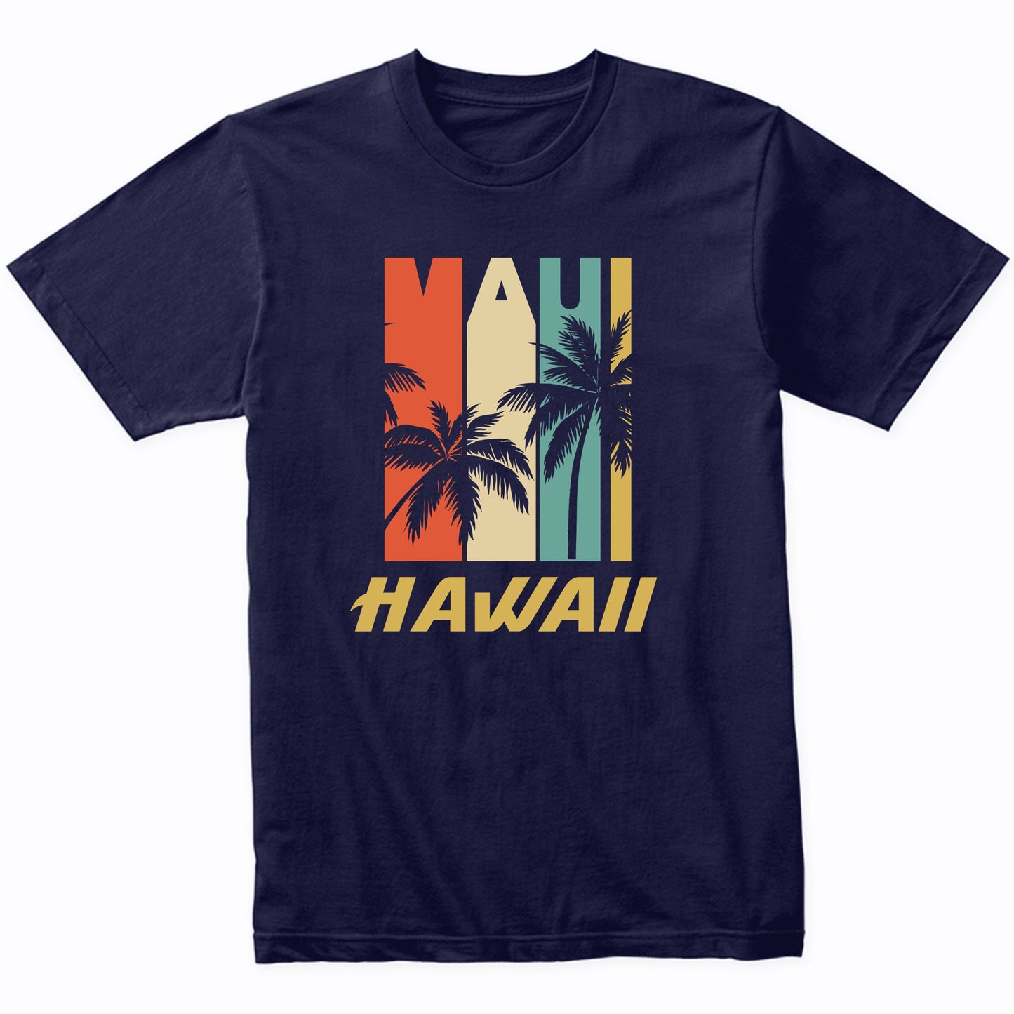 Retro Maui Hawaii Palm Trees Vacation T-Shirt