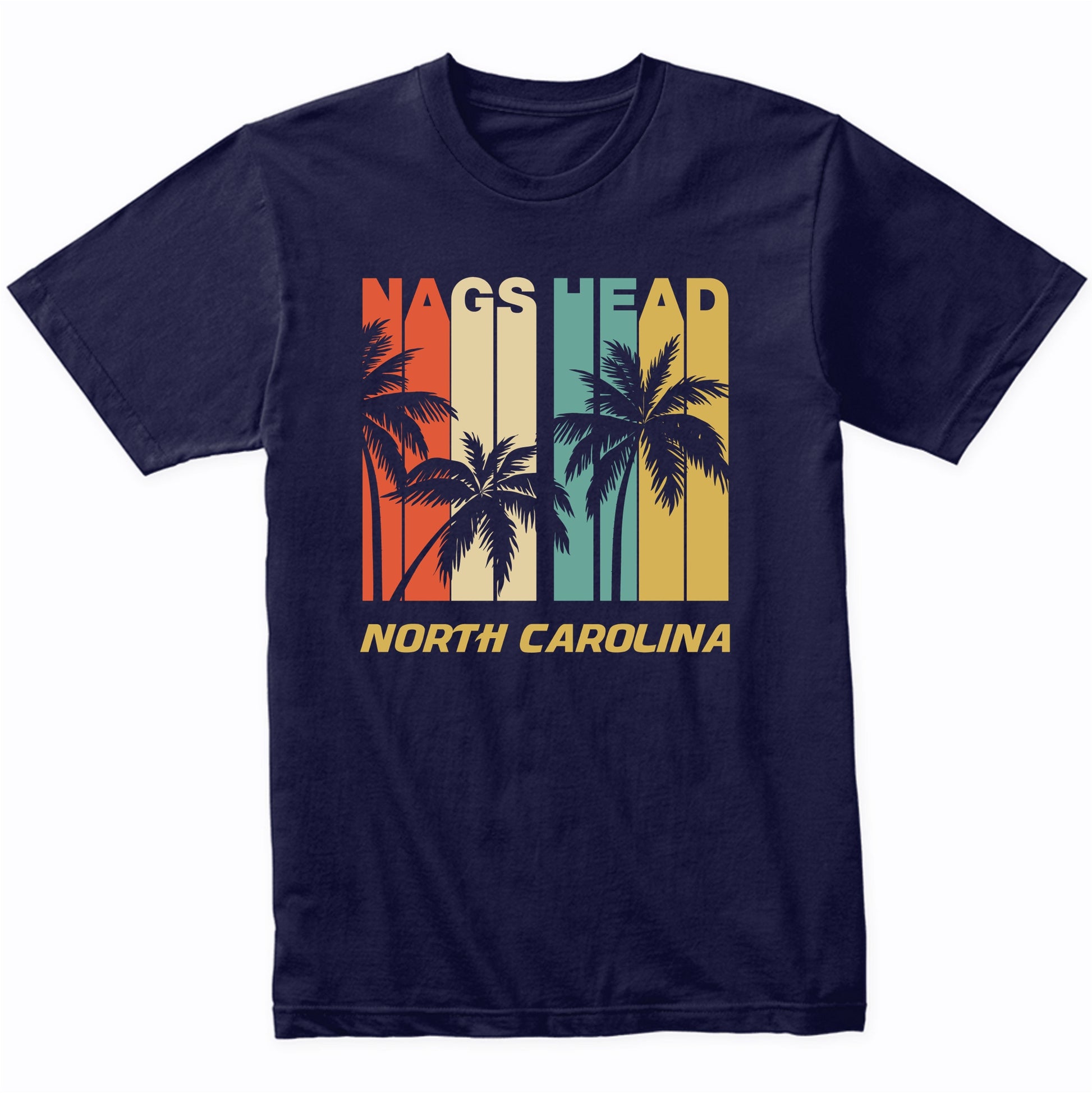 Retro Nags Head North Carolina Palm Trees Vacation T-Shirt