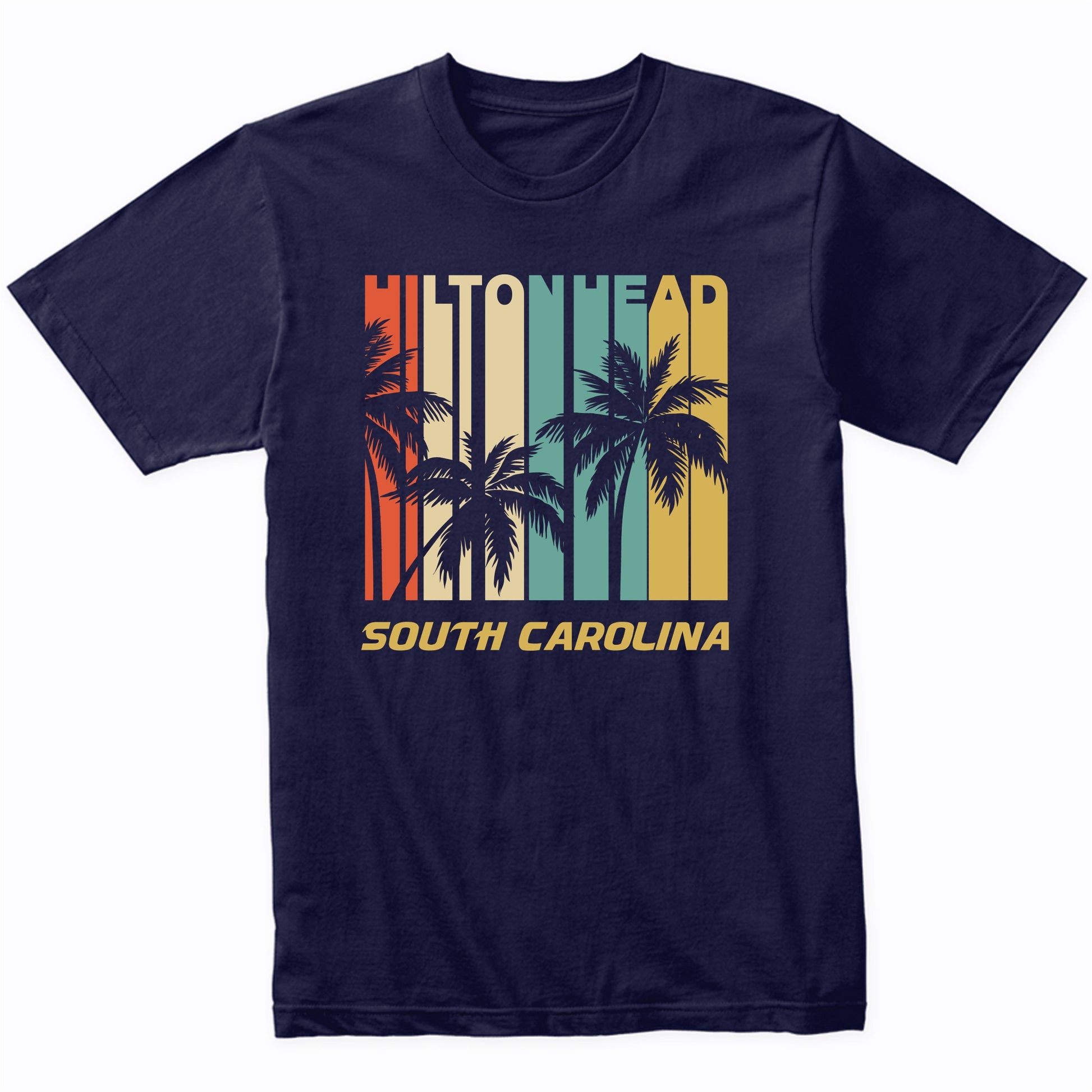 Retro Hilton Head South Carolina Palm Trees Vacation T-Shirt