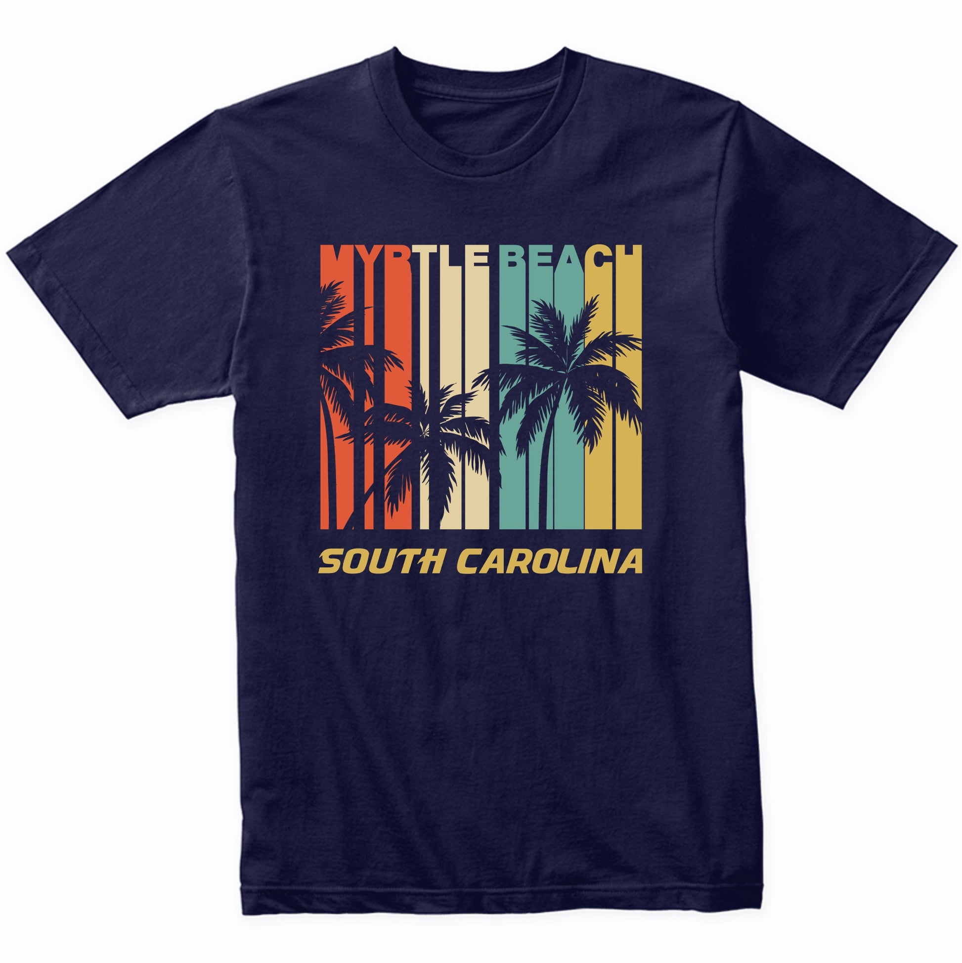 Retro Myrtle Beach South Carolina Palm Trees Vacation T-Shirt