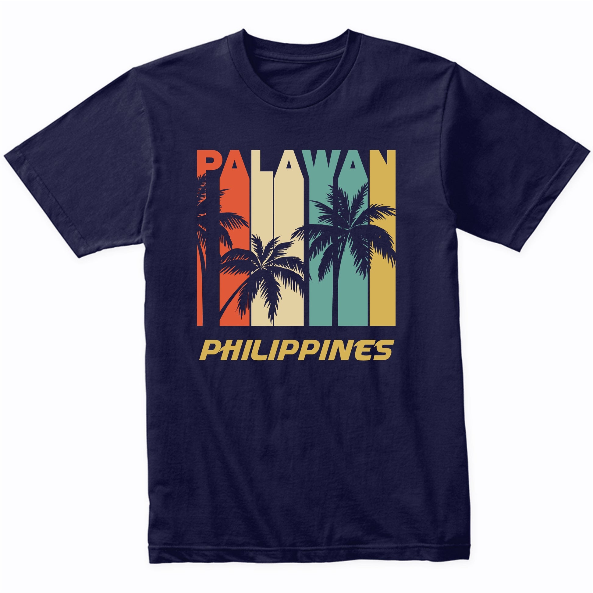 Retro Palawan Philippines Palm Trees Vacation T-Shirt