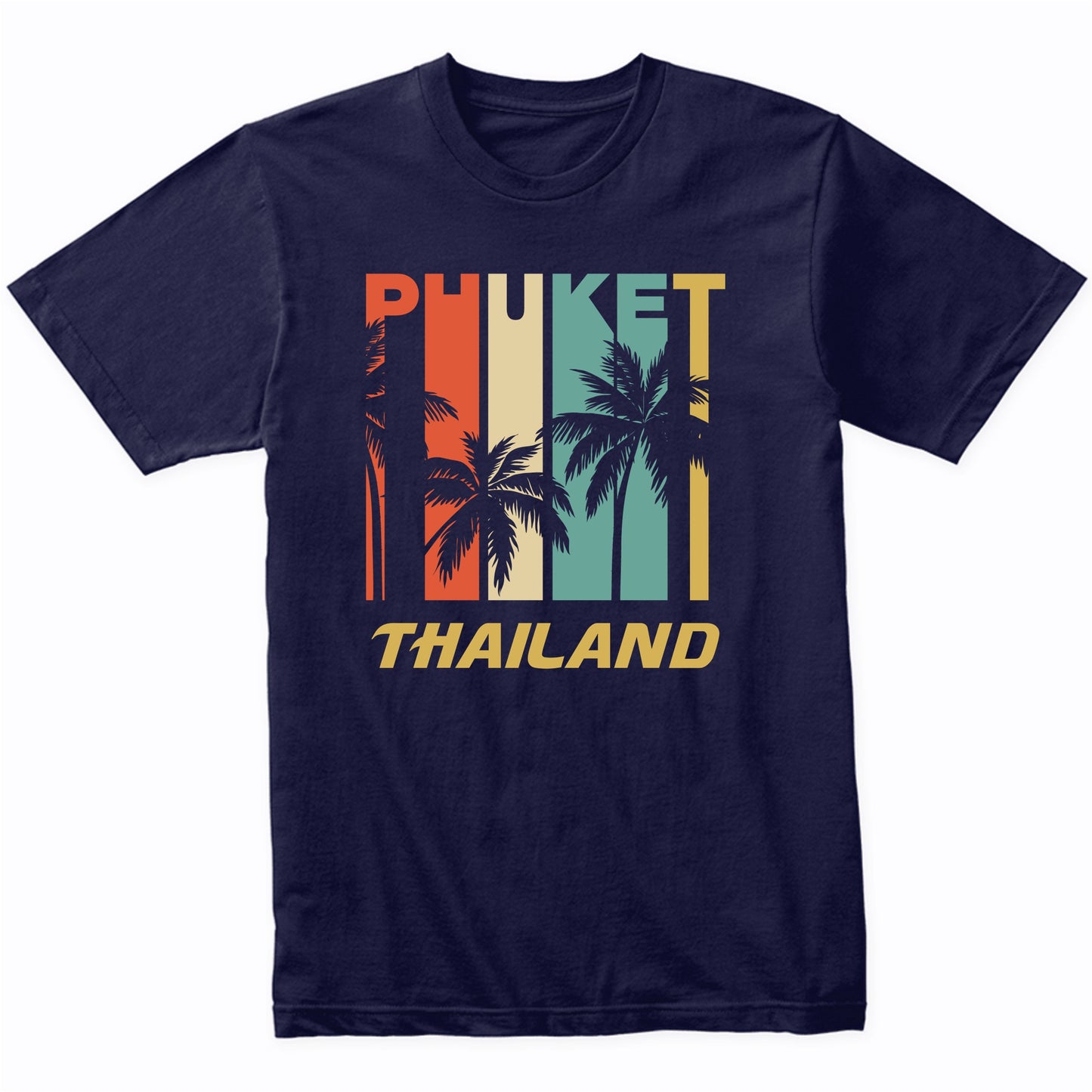 Retro Phuket Thailand Palm Trees Vacation T-Shirt