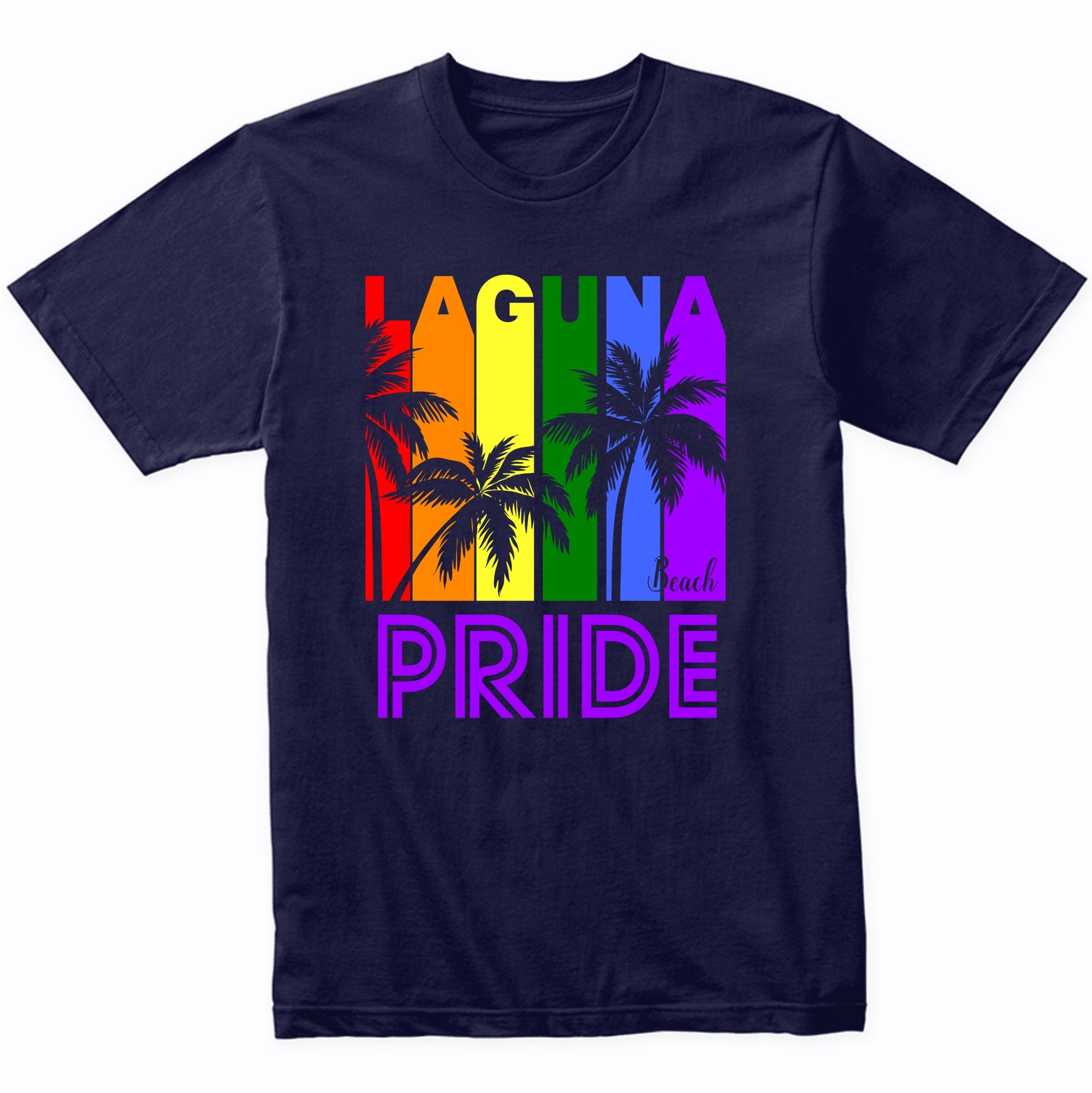 Laguna Beach Pride Gay Pride LGBTQ Rainbow Palm Trees T-Shirt