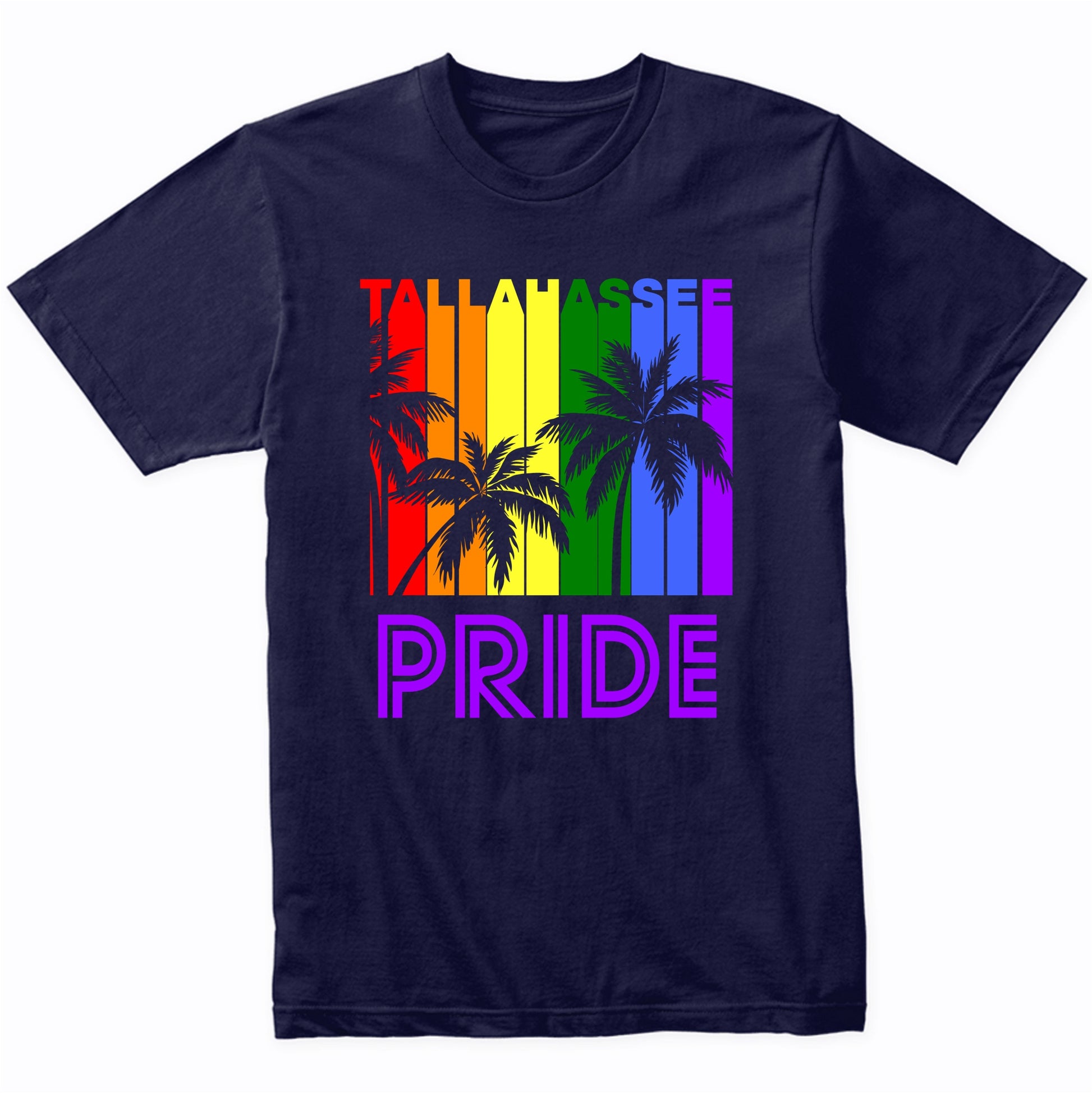 Tallahassee Pride Gay Pride LGBTQ Rainbow Palm Trees T-Shirt