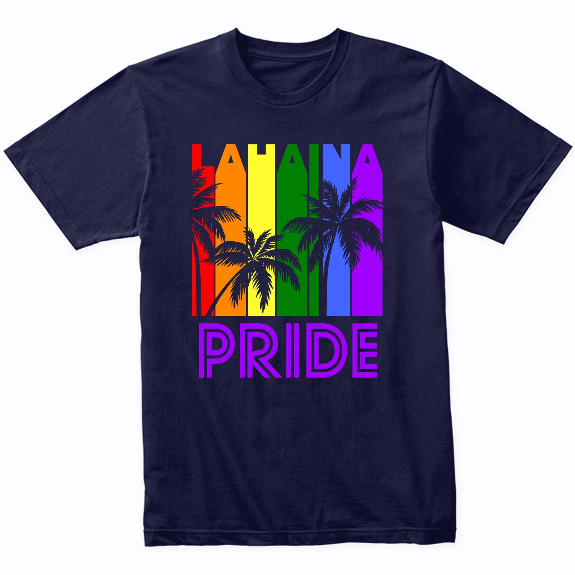 Lahaina Pride Gay Pride LGBTQ Rainbow Palm Trees T-Shirt