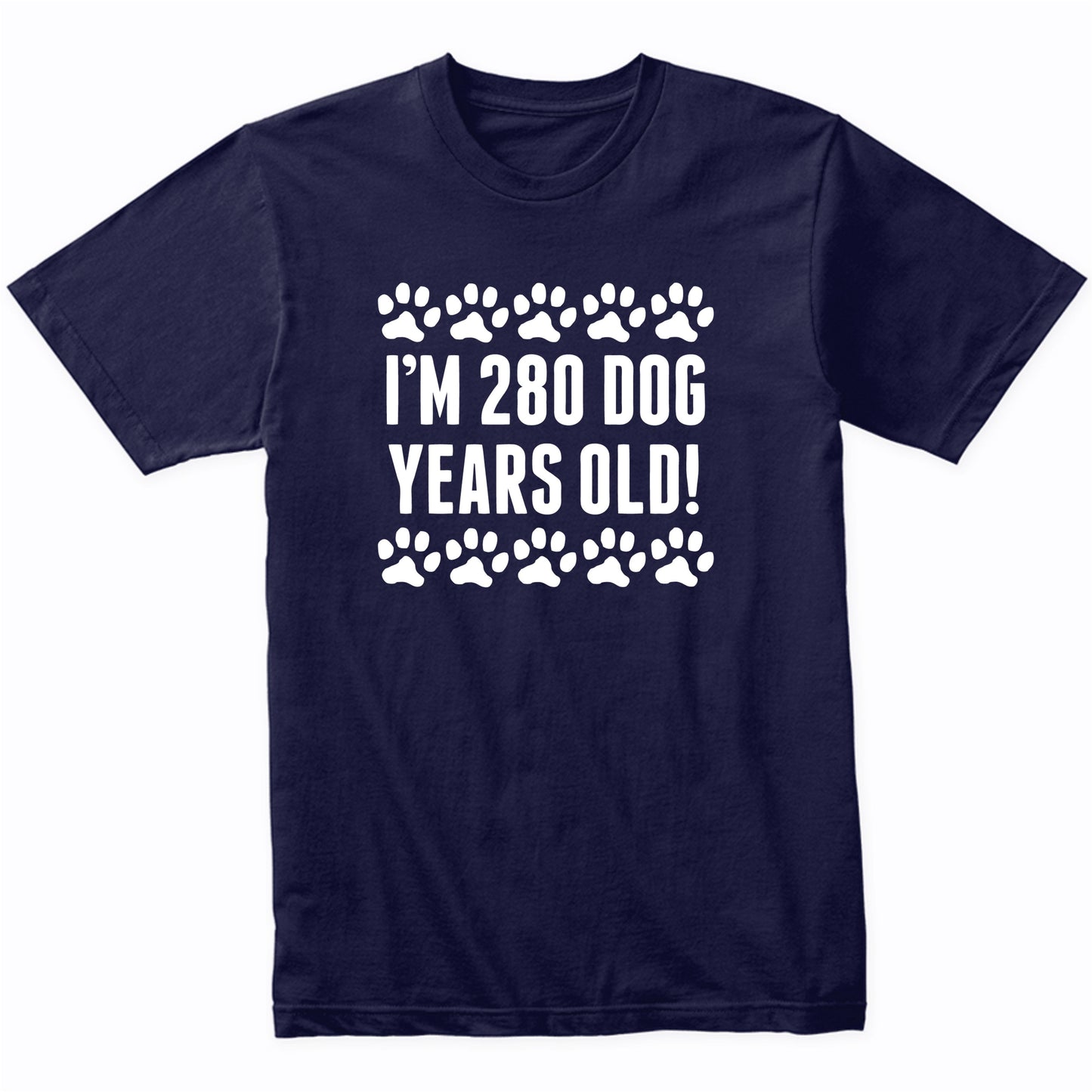 280 Dog Years Old Funny 40th Birthday Funny Math T-Shirt