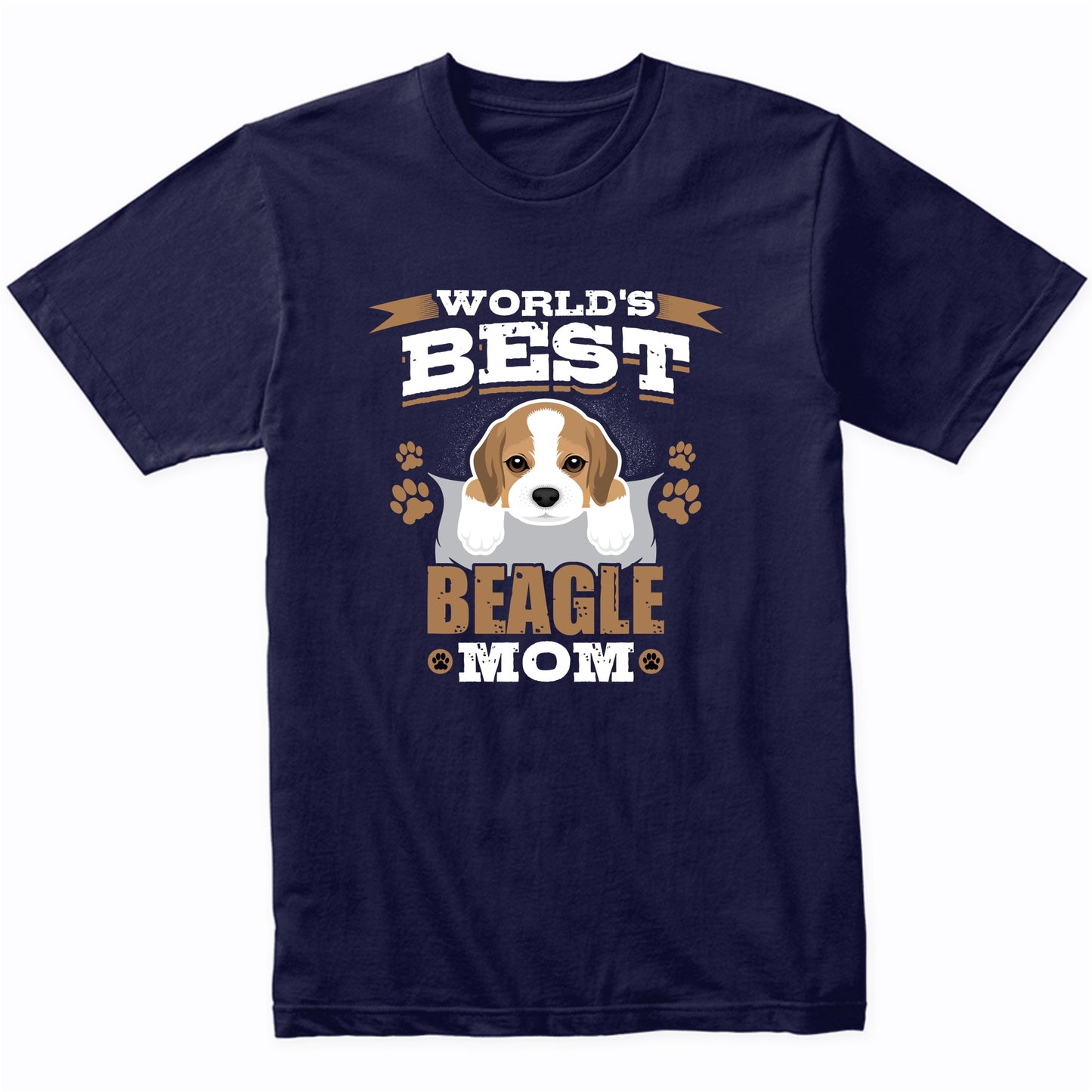 World s Best Beagle Mom Dog Owner T Shirt Men s Medium Navy