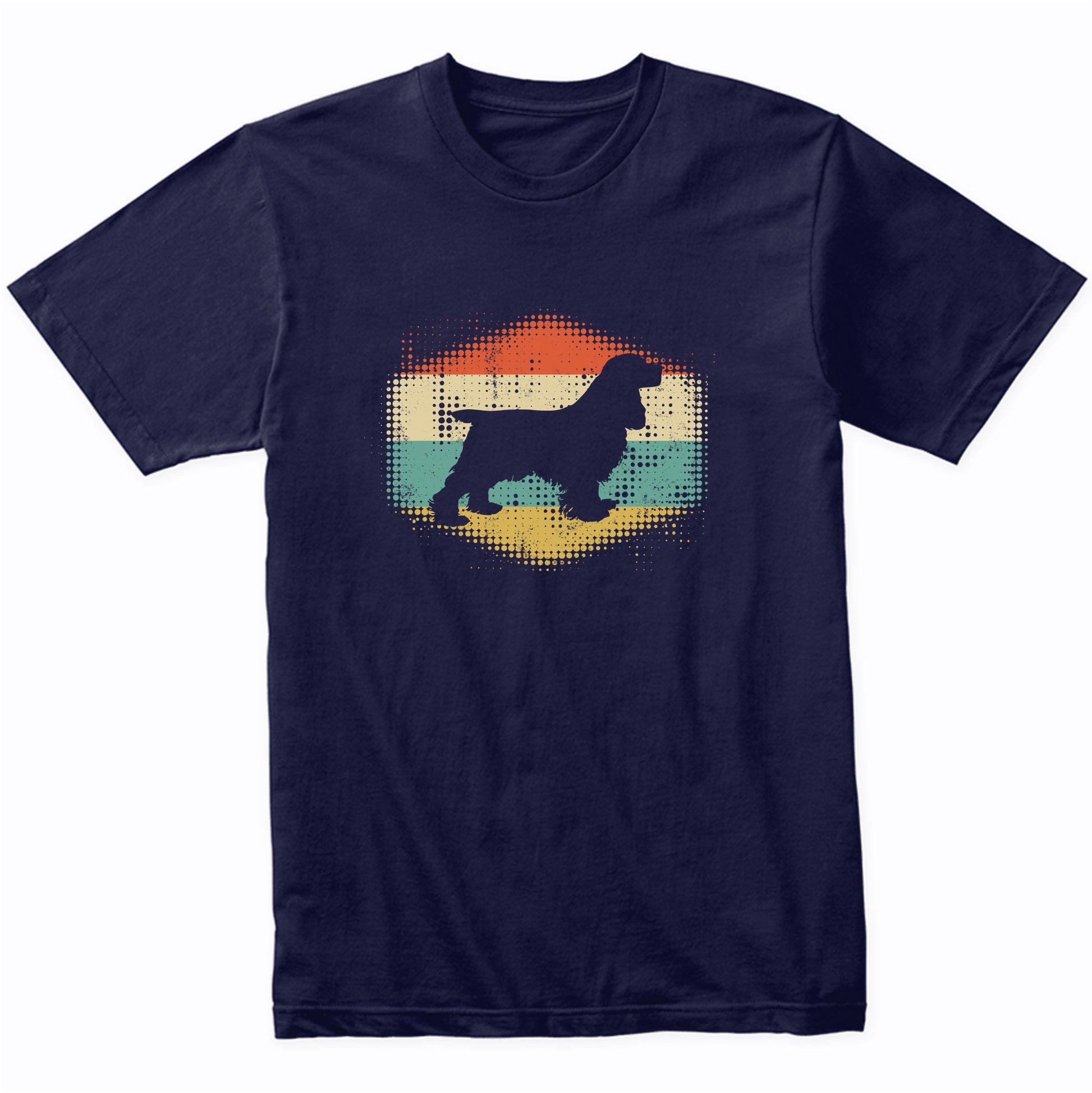 Vintage Retro Cocker Spaniel Silhouette Dog Owner T-Shirt