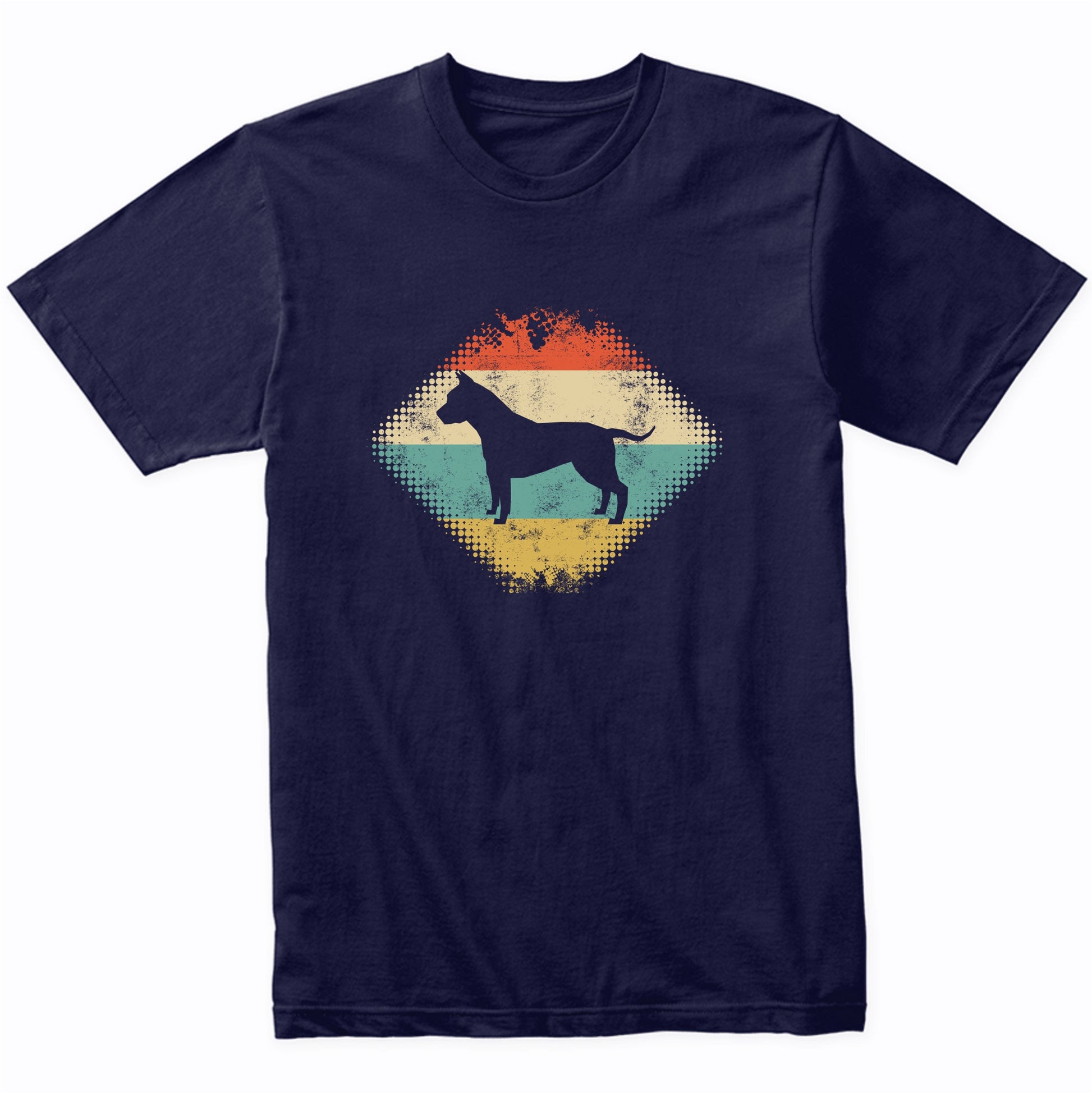 Vintage Retro Amstaff Silhouette Dog Owner T-Shirt