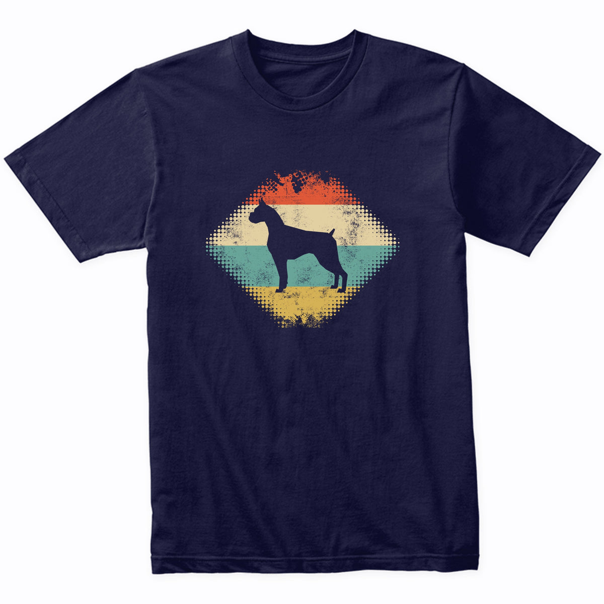 Vintage Retro Boxer Silhouette Dog Owner T-Shirt