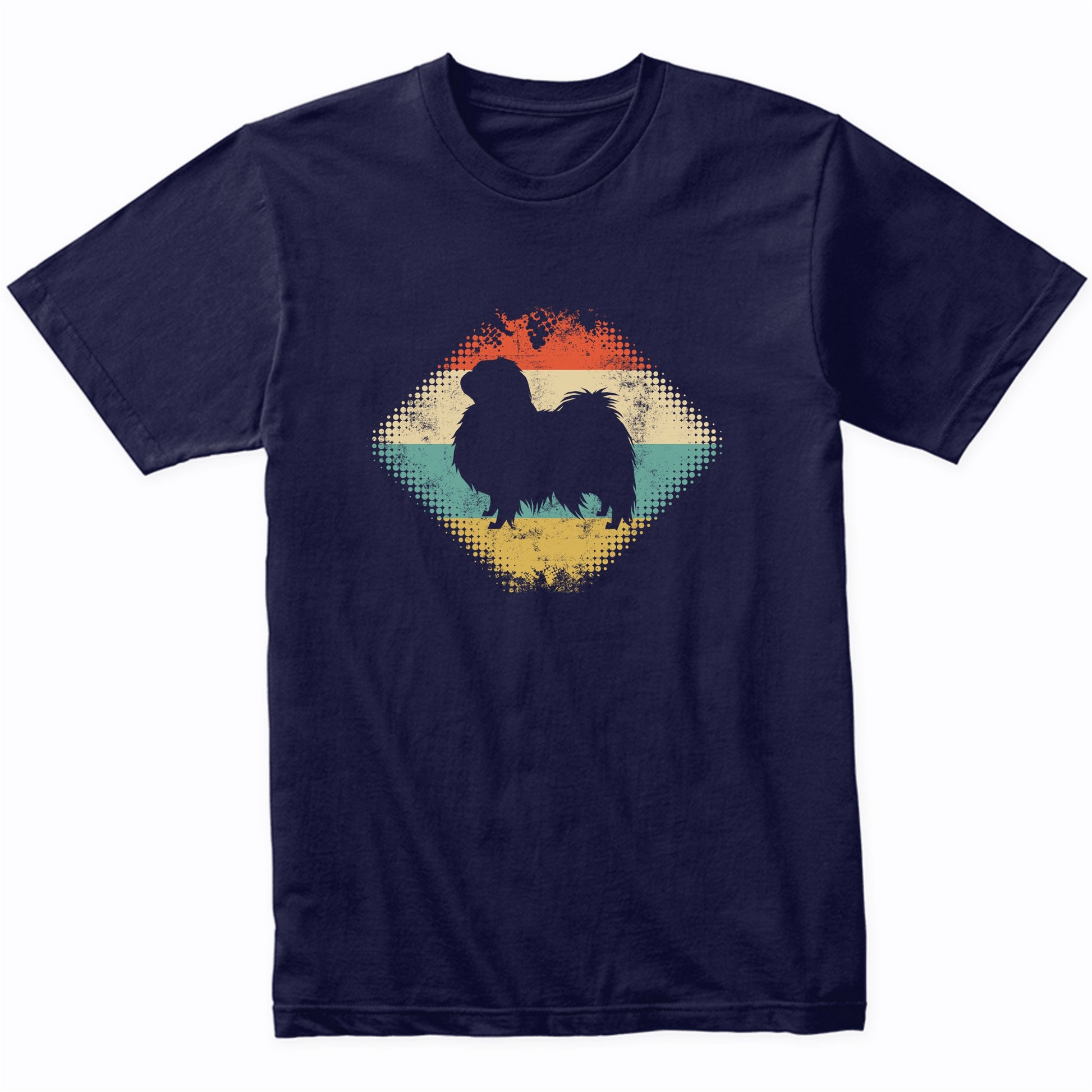Vintage Retro Japanese Chin Silhouette Dog Owner T-Shirt