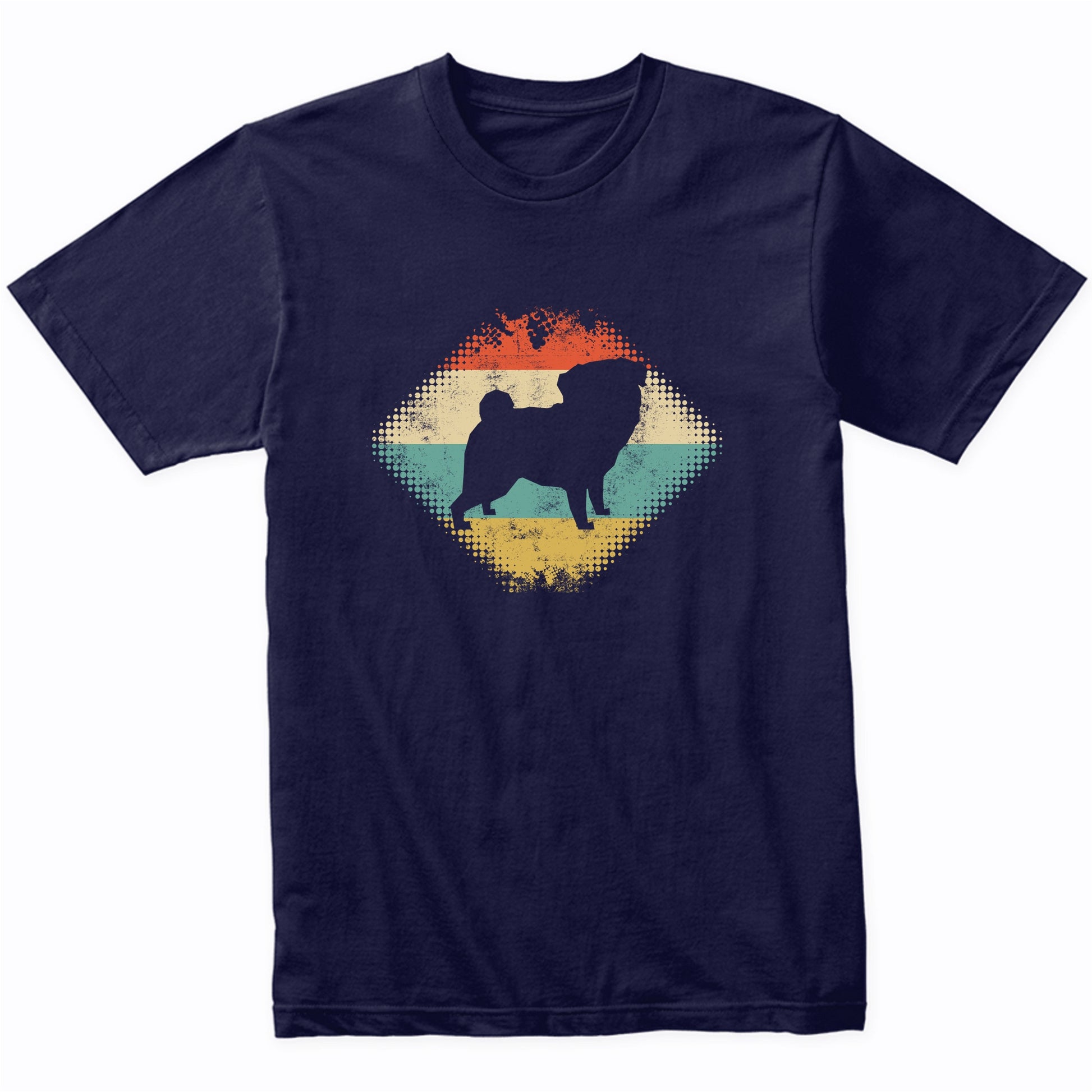 Vintage Retro Pug Silhouette Dog Owner T-Shirt