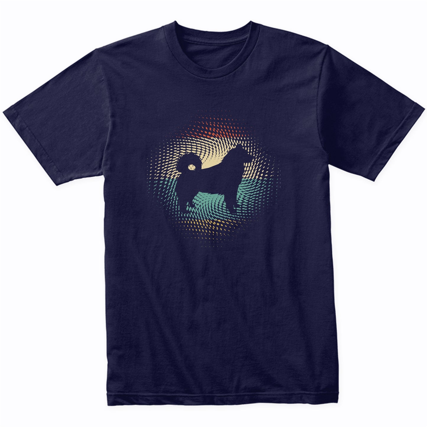 Vintage Retro Alaskan Malamute Silhouette Dog Owner T-Shirt
