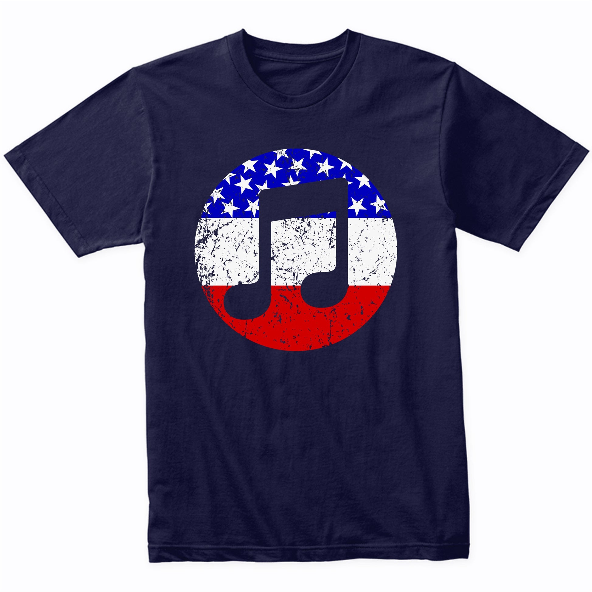Musician Retro Musical Notes American Flag T-Shirt