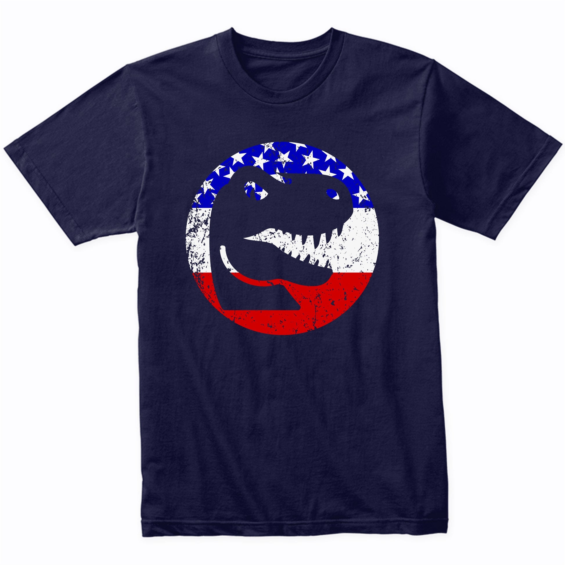 Tyrannosaurus Rex T Rex Retro Style Dinosaur American Flag T-Shirt