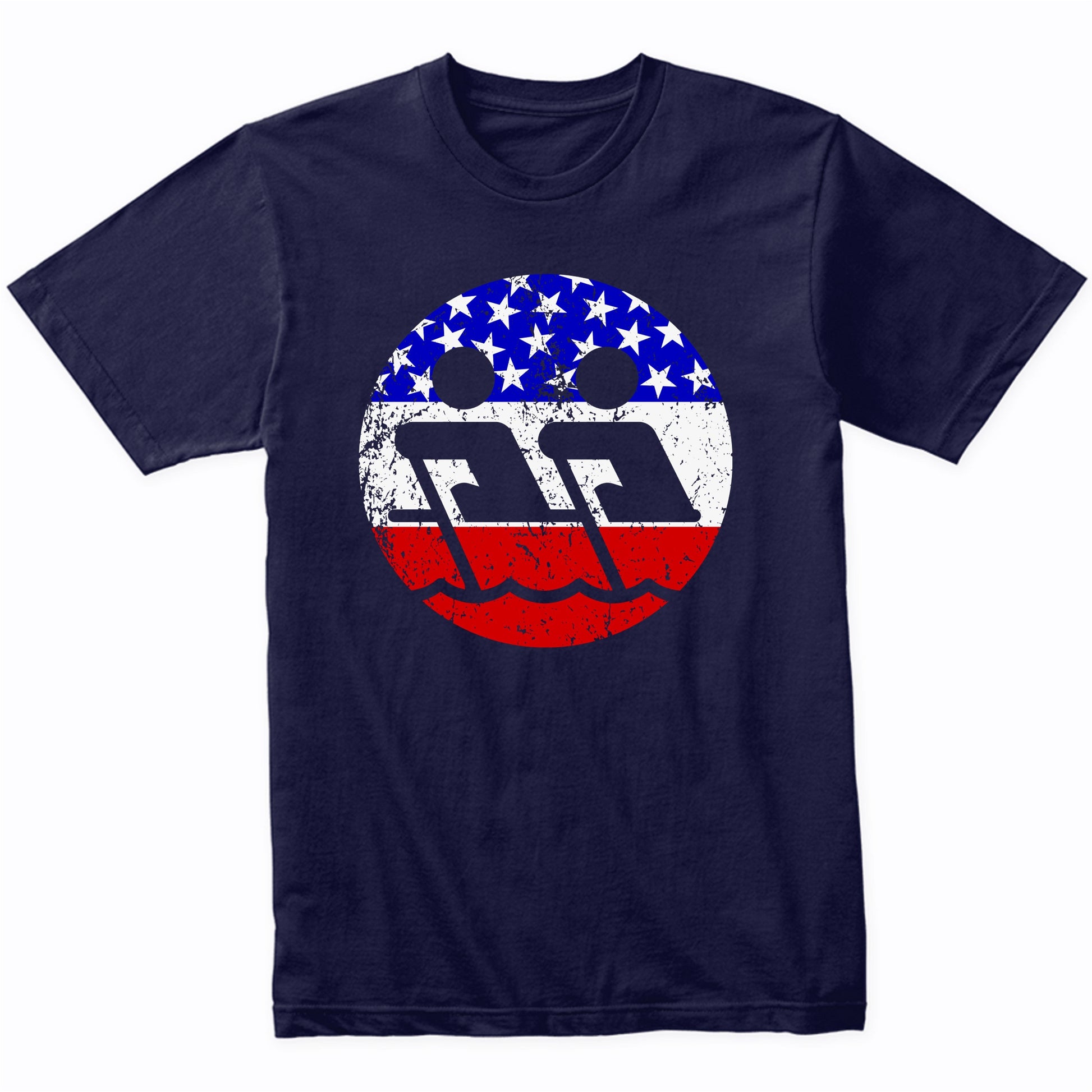 Rowing Retro Style Crew American Flag T-Shirt