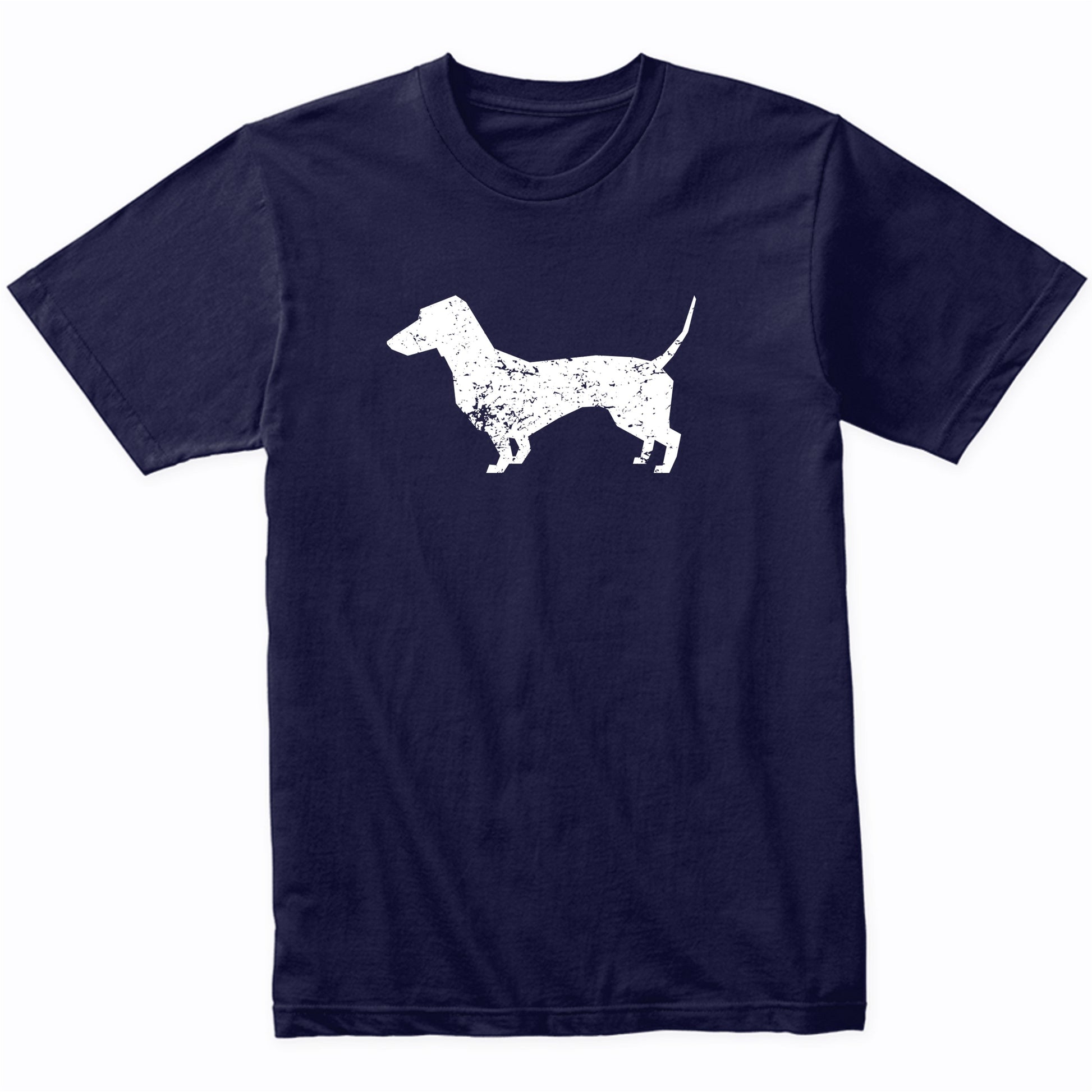 Distressed Dachshund Silhouette Dog Owner T-Shirt