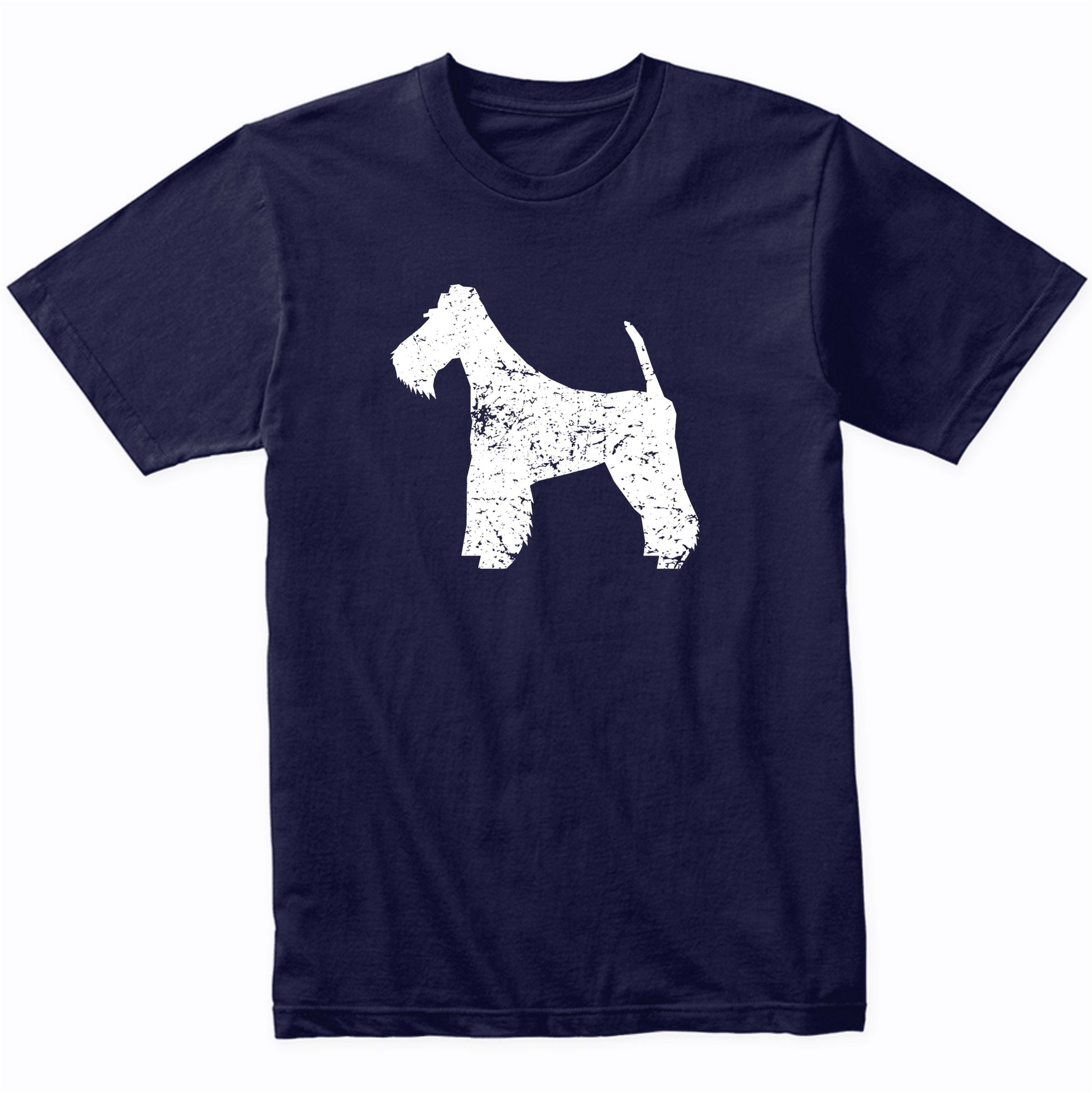 Distressed Fox Terrier Silhouette Dog Owner T-Shirt