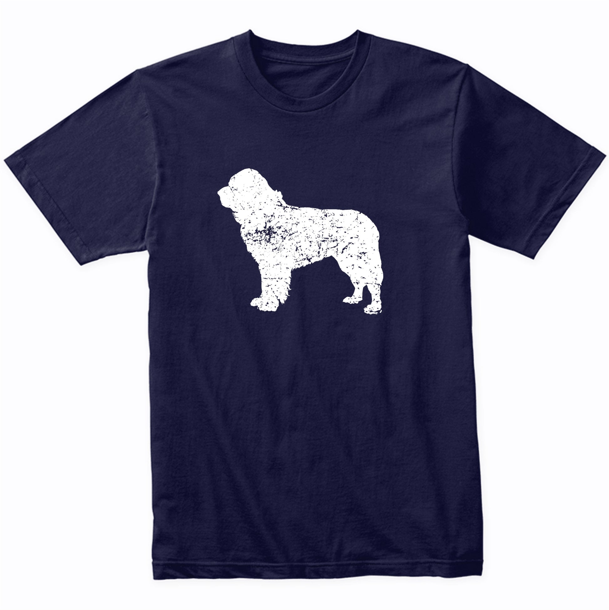 Distressed Newfoundland Silhouette Dog Owner T-Shirt