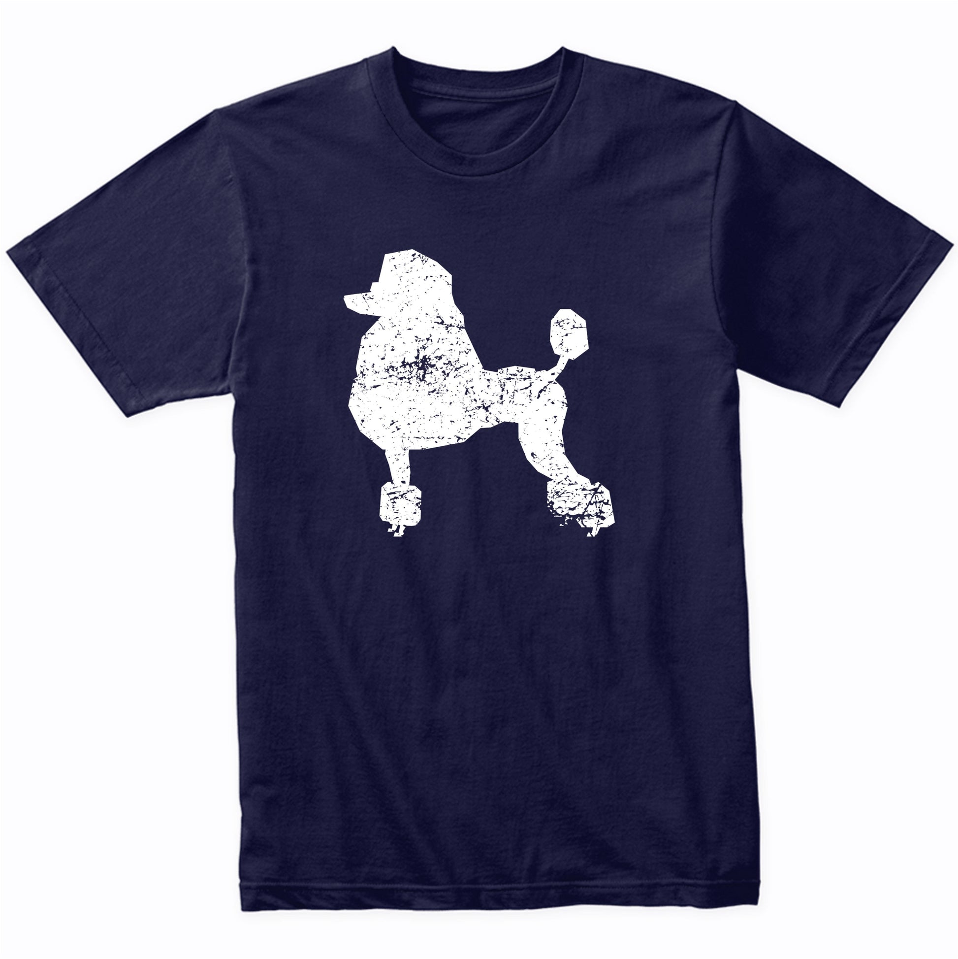 Distressed Poodle Silhouette Dog Owner T-Shirt