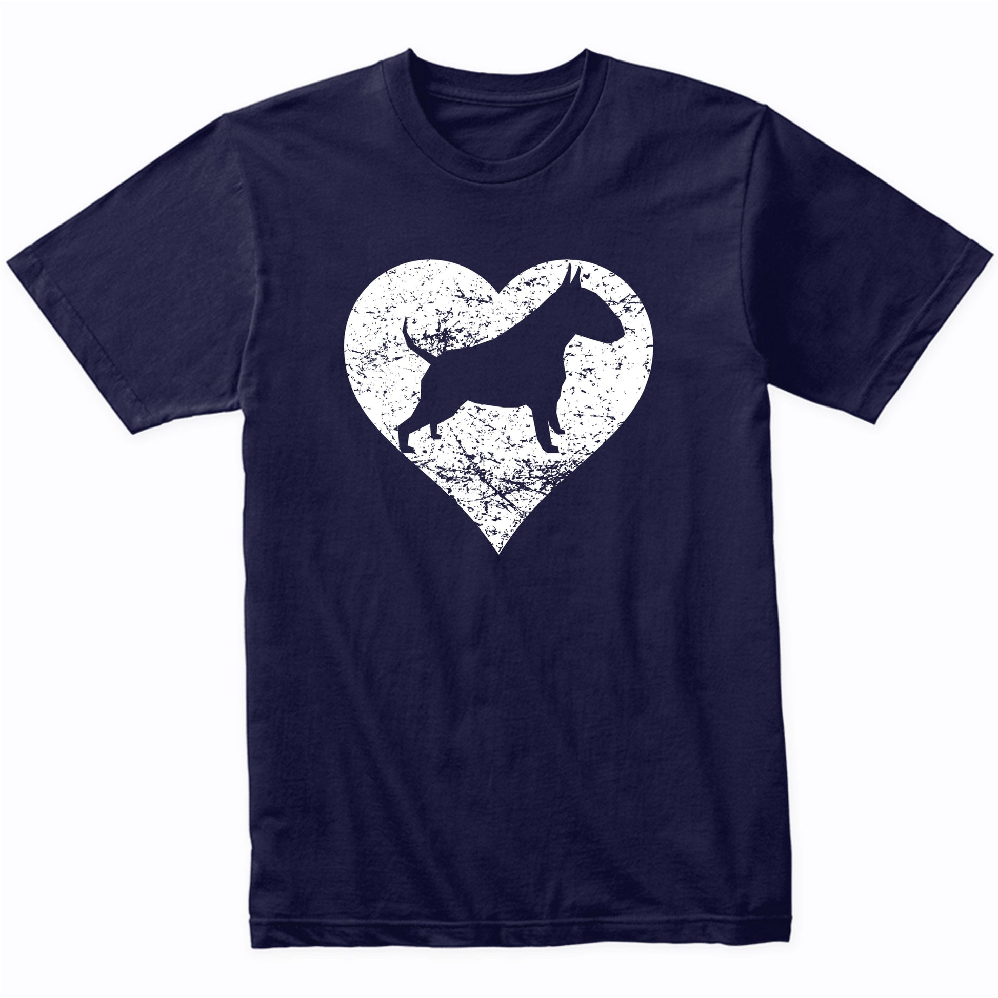 Distressed Bull Terrier Heart Dog Owner Graphic T-Shirt